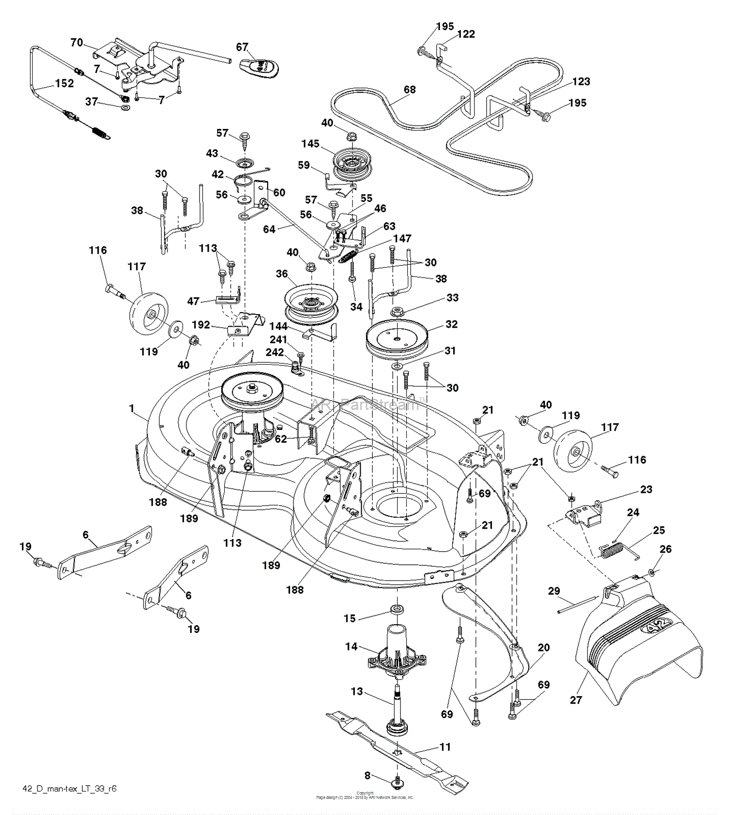 Husqvarna YTH18542 - 96043018400 (2013-09) Parts Diagram for MOWER DECK ...