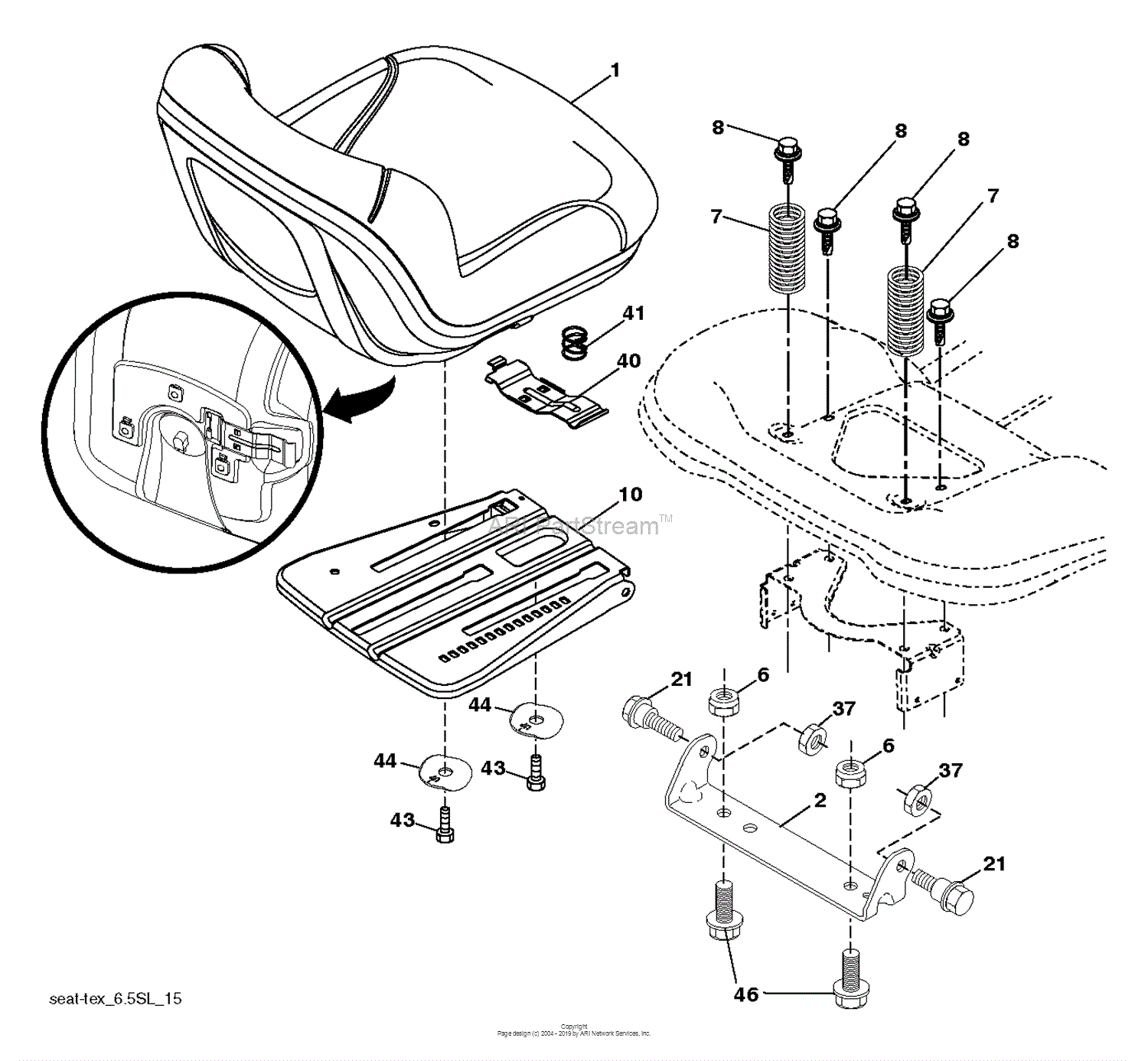 Husqvarna YTH18542 96043025600 2017 09 Parts Diagram for SEAT