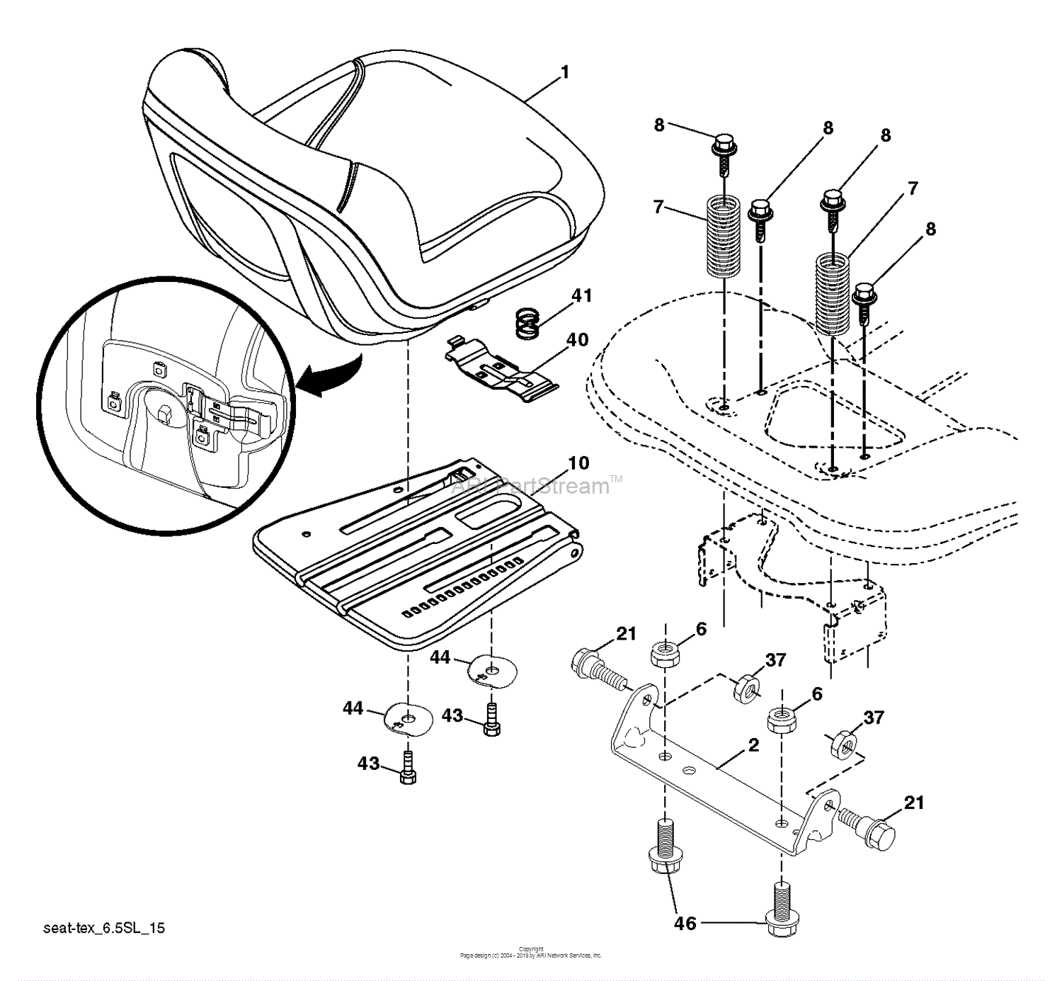 Husqvarna YTH18542 - 96045006000 (2017-06) Parts Diagram for SEAT