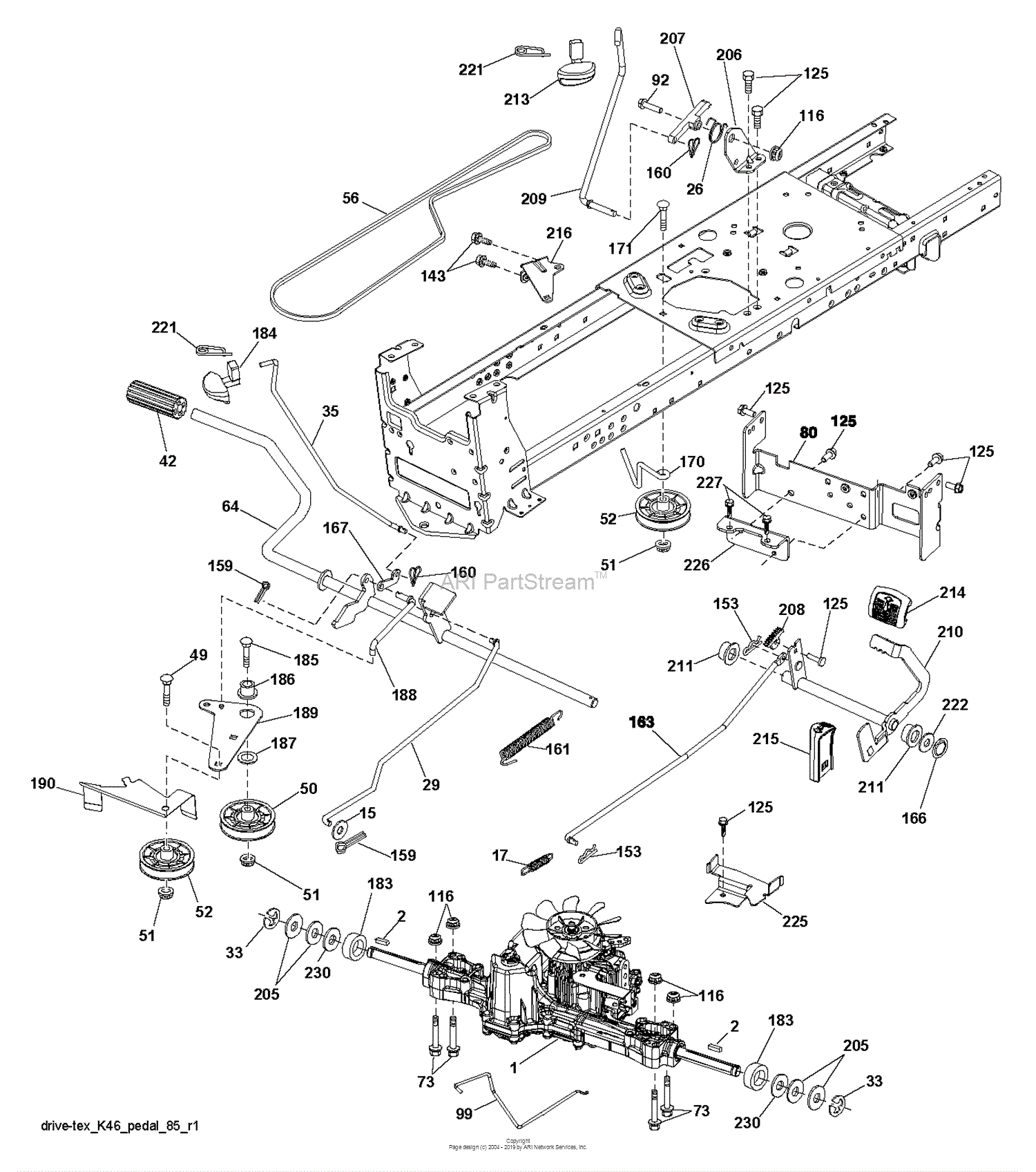 Husqvarna YTH18K46 - 96043014400 (2012-08) Parts Diagram for DRIVE