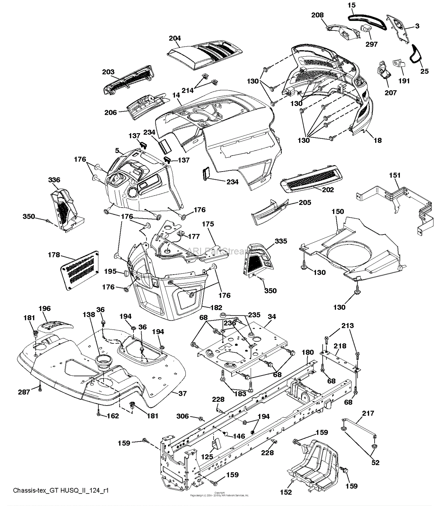 Husqvarna Yth18k46 - 96043017400 (2013-09) Parts Diagram For Chassis 