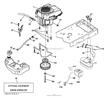 Husqvarna YTH1942 - 96043026700 (2017-10) Parts Diagram for ENGINE