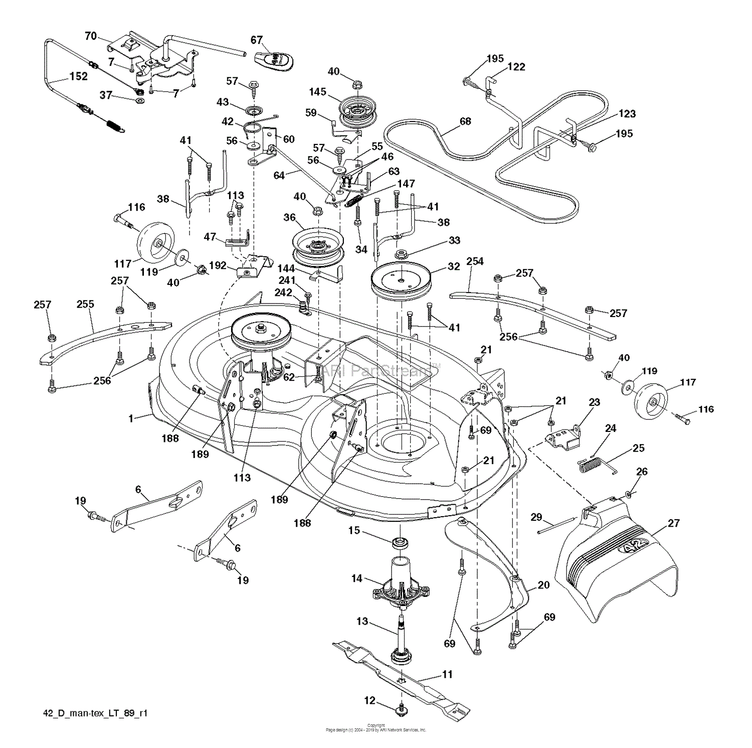 Husqvarna YTH1942 - 96043026700 (2017-10) Parts Diagram for MOWER DECK ...