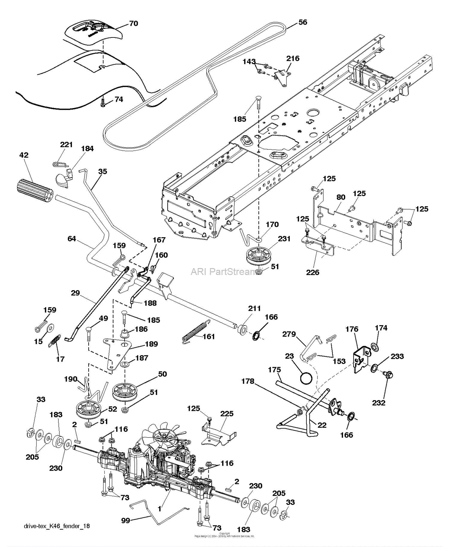 Husqvarna YTH2042 - 96043010602 (2012-02) Parts Diagram for DRIVE