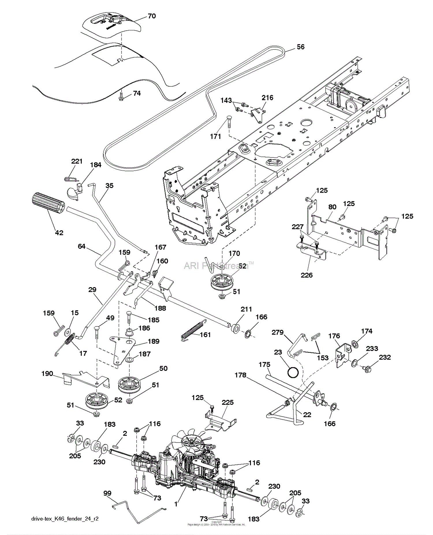 Husqvarna YTH2042 - 96043016400 (2012-10) Parts Diagram for DRIVE