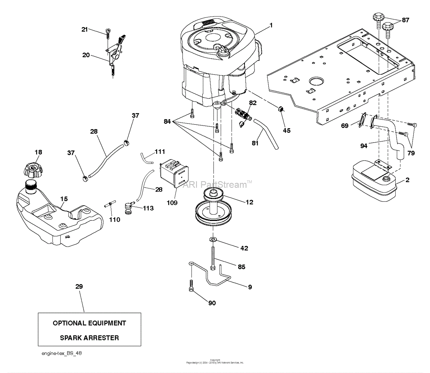 Husqvarna Yth2042 - 96043016400 (2012-10) Parts Diagram For Engine