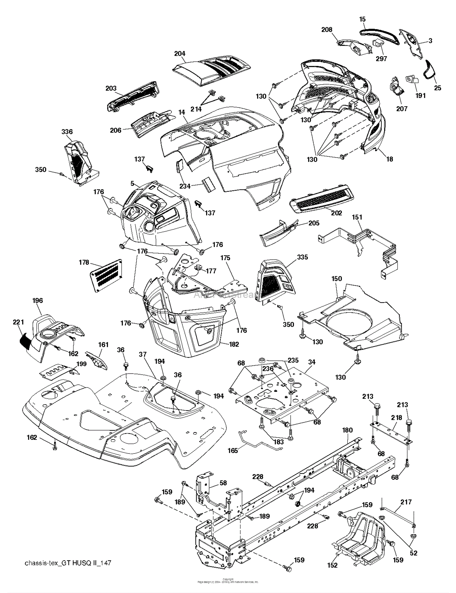 Husqvarna YTH2042TD - 96041005405 (2013-02) Parts Diagram for CHASSIS ...