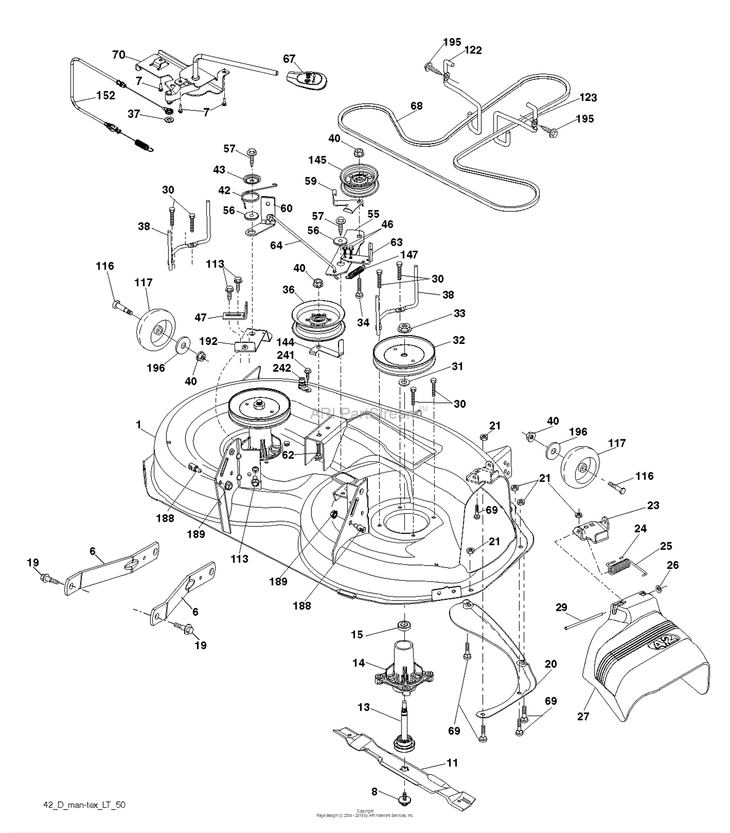 Husqvarna YTH20K42 - 96041027601 (2012-12) Parts Diagram for MOWER DECK ...