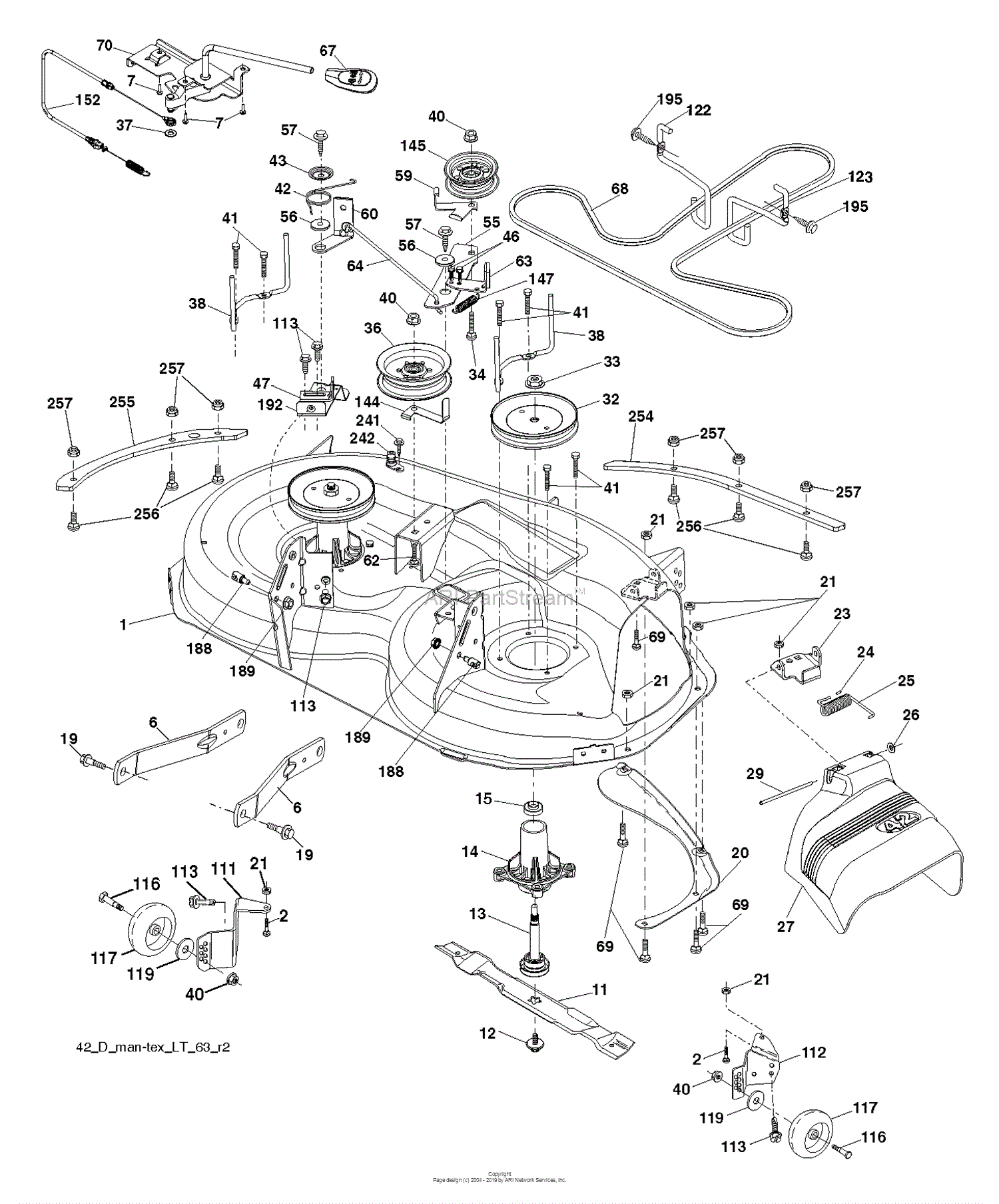 Husqvarna YTH20K42 - 96043027500 (2017-11) Parts Diagram for MOWER DECK ...