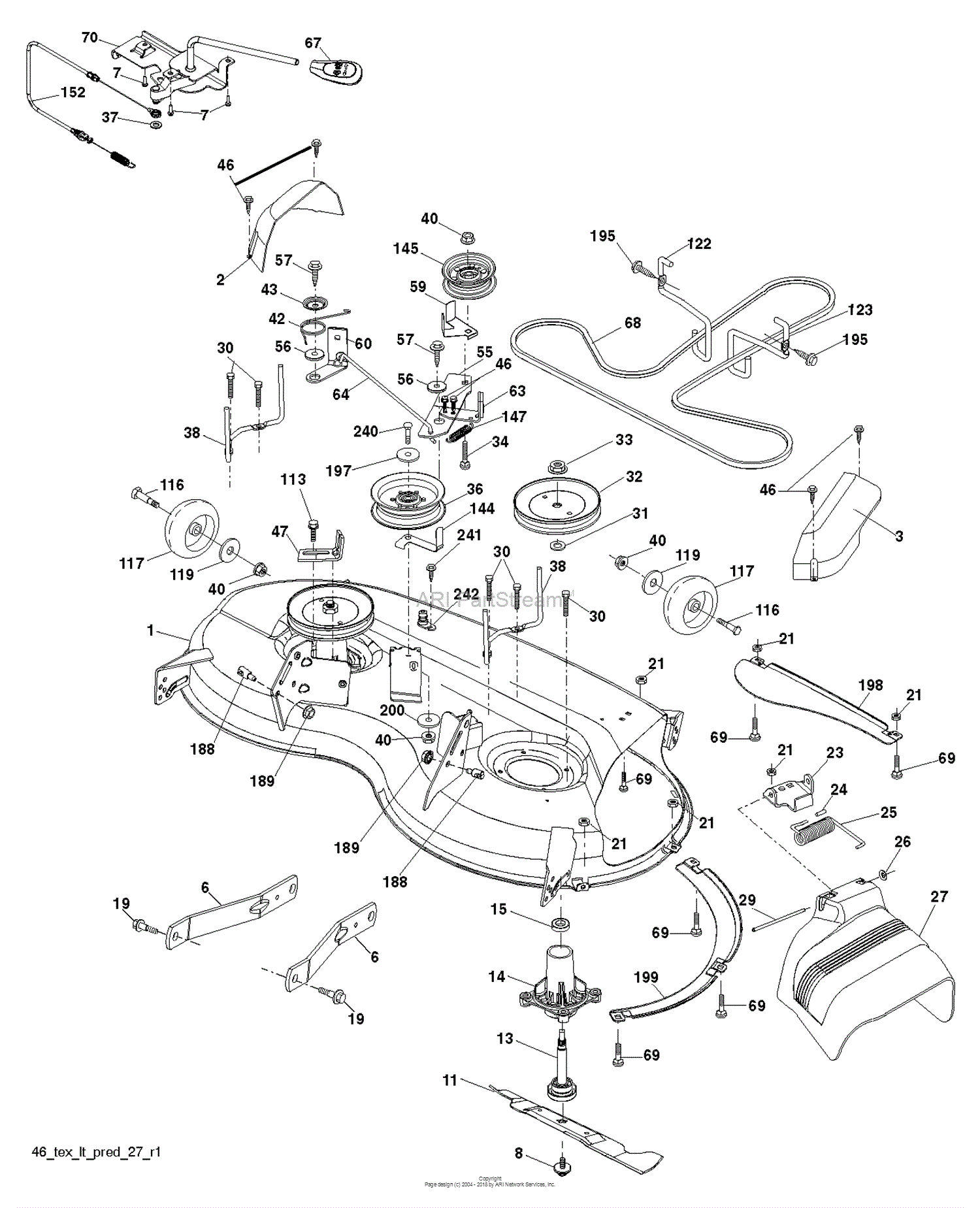 Husqvarna YTH20K46 - 240461 (2011-01) Parts Diagram for MOWER DECK ...