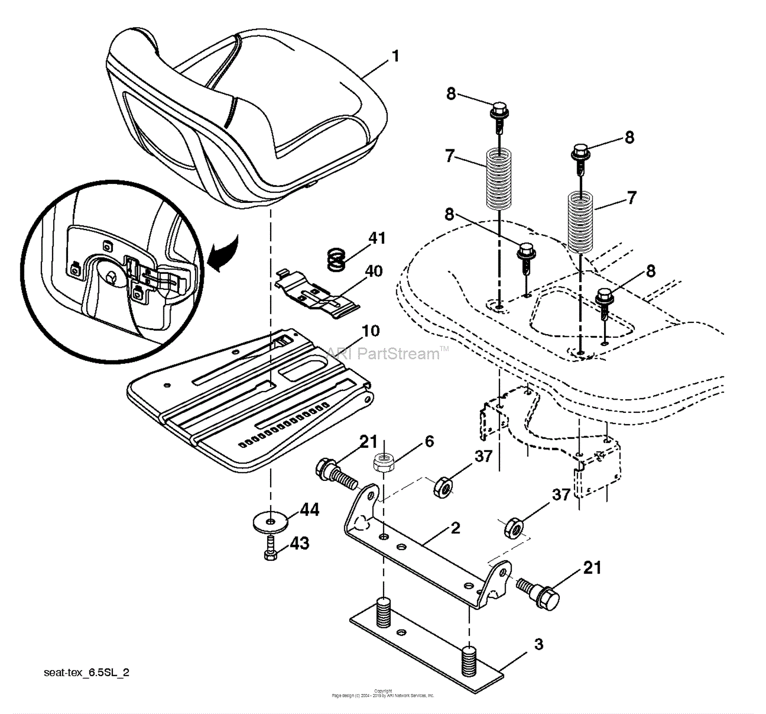 Husqvarna YTH20K46 - 240461 (2011-01) Parts Diagram for SEAT