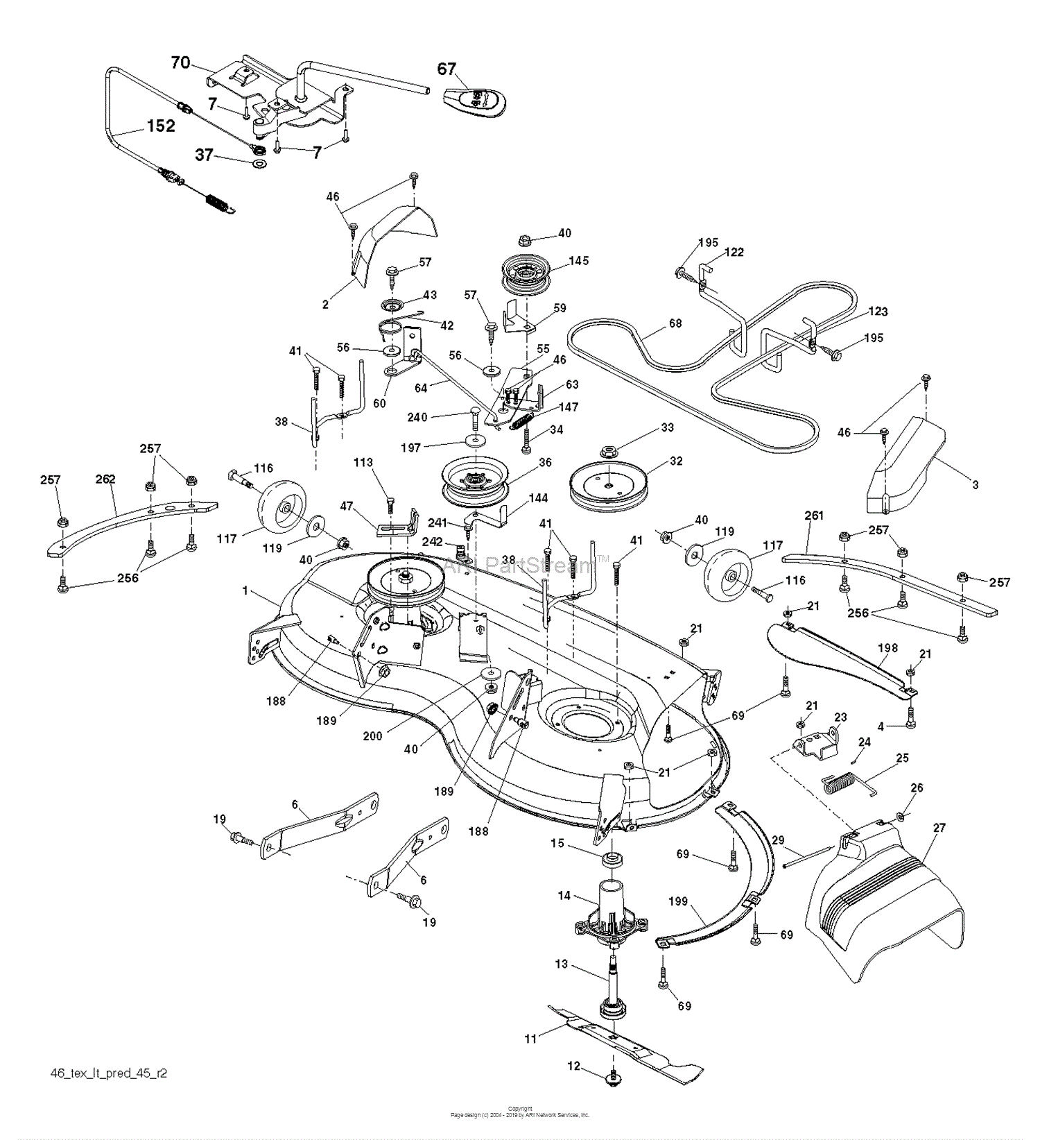 Husqvarna Yth20k46 96043027600 2017 11 Parts Diagram For Mower Deck