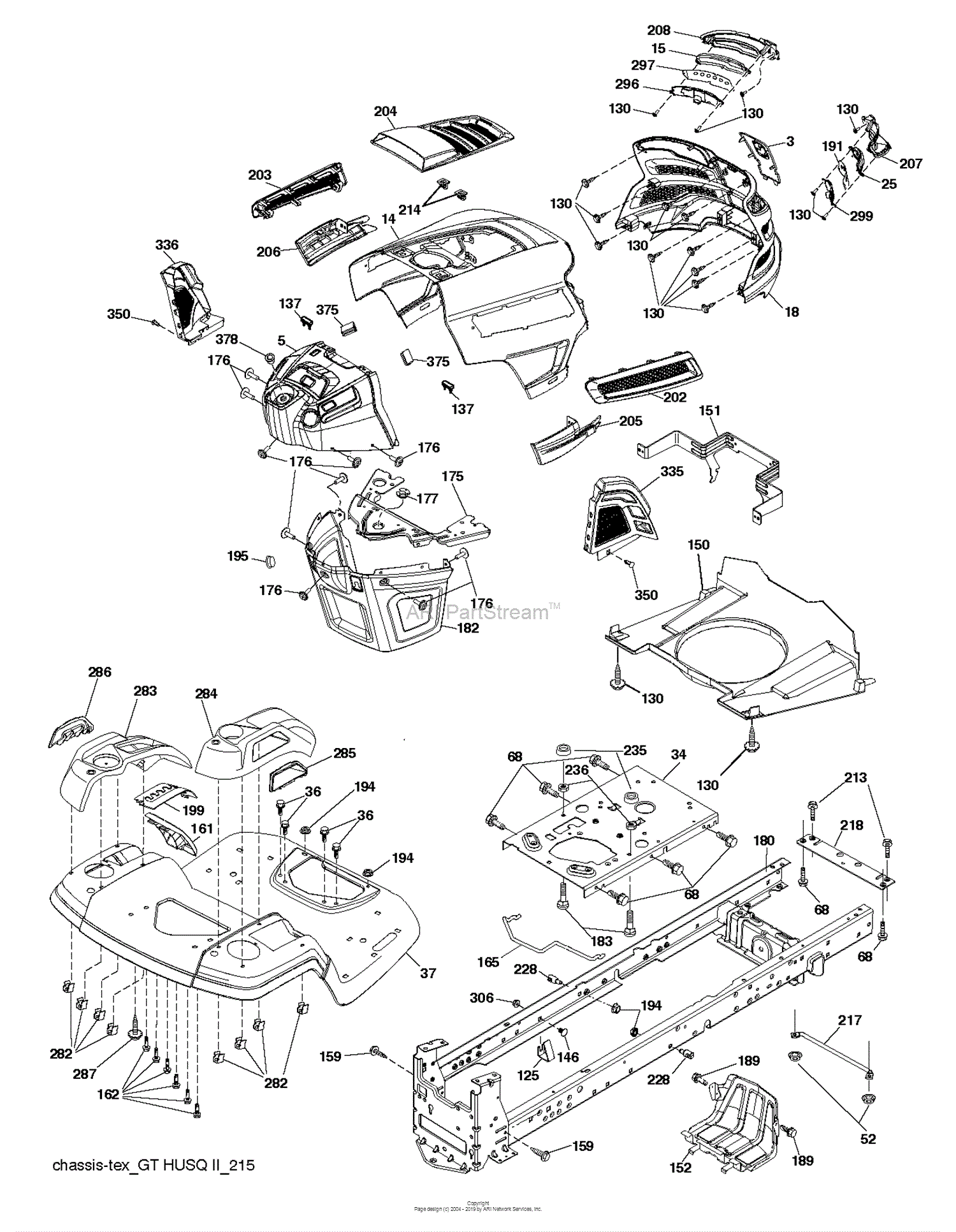 Husqvarna YTH20K46 - 96043027700 (2017-11) Parts Diagram for CHASSIS ...