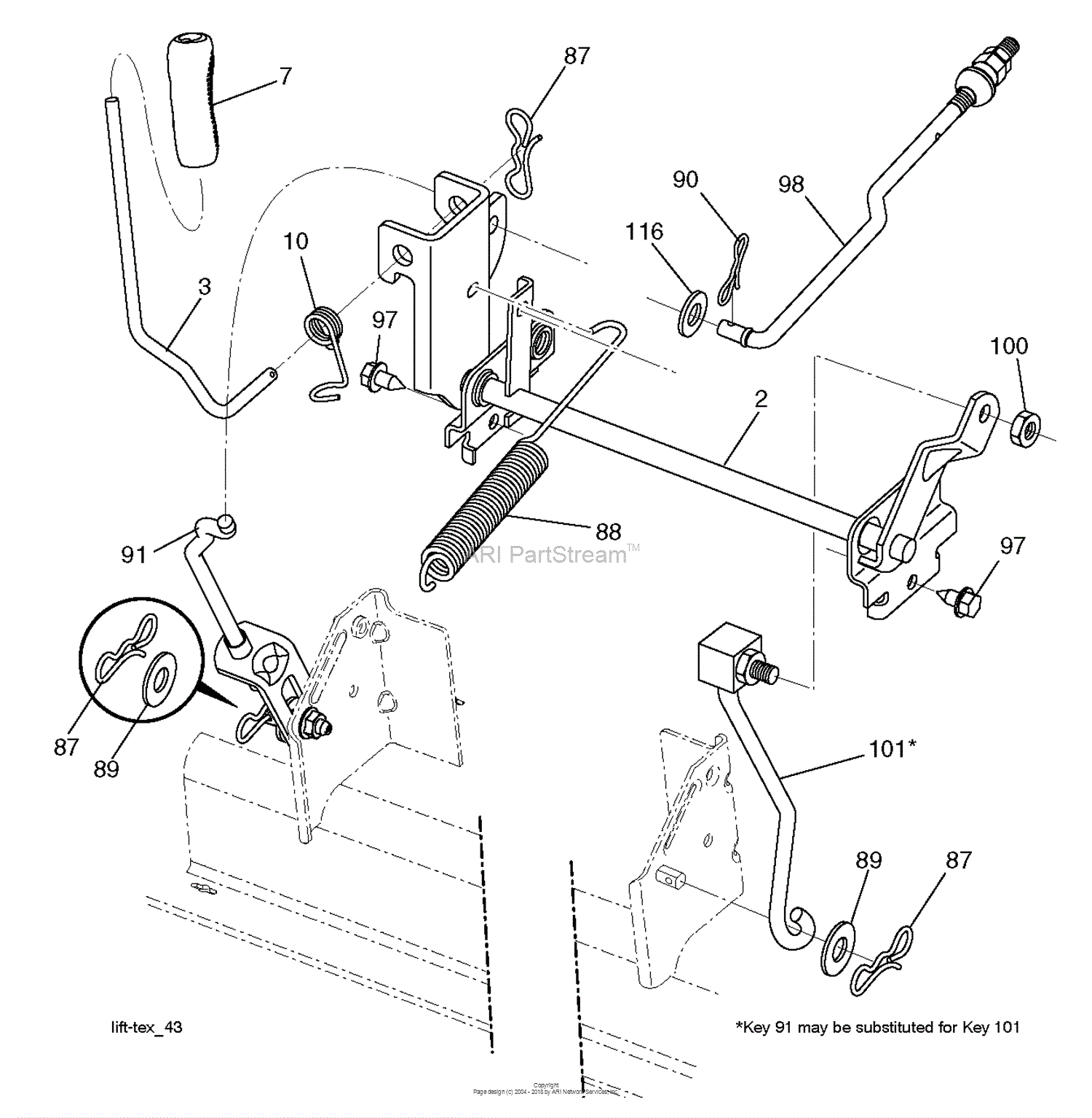 Husqvarna Yth20k46 96043027700 2017 11 Parts Diagram For Mower Lift Deck Lift 3201