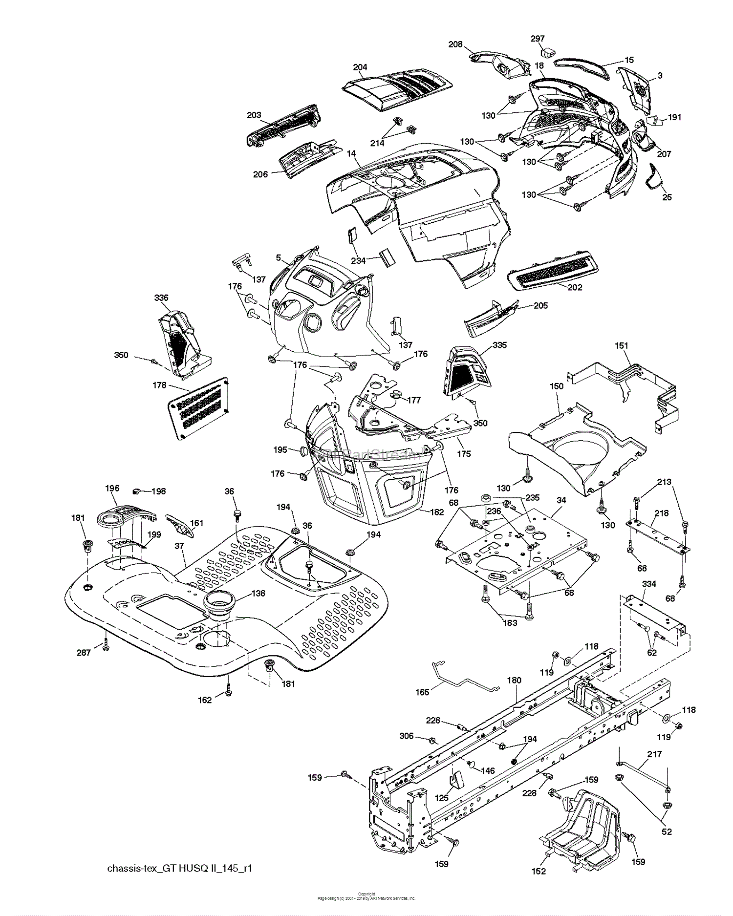 Husqvarna YTH2146 - 96048004201 (2013-04) Parts Diagram for CHASSIS / FRAME