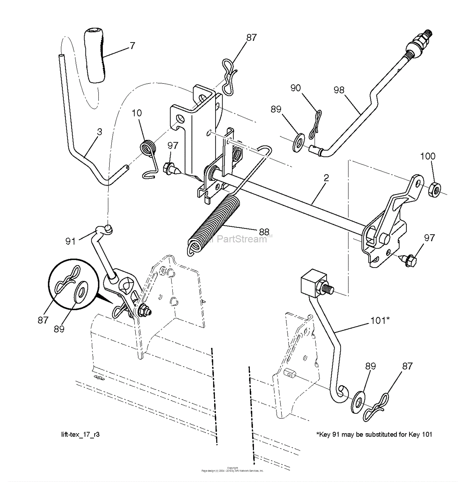 Husqvarna YTH21K46 96043012002 (201107) Parts Diagram for MOWER LIFT