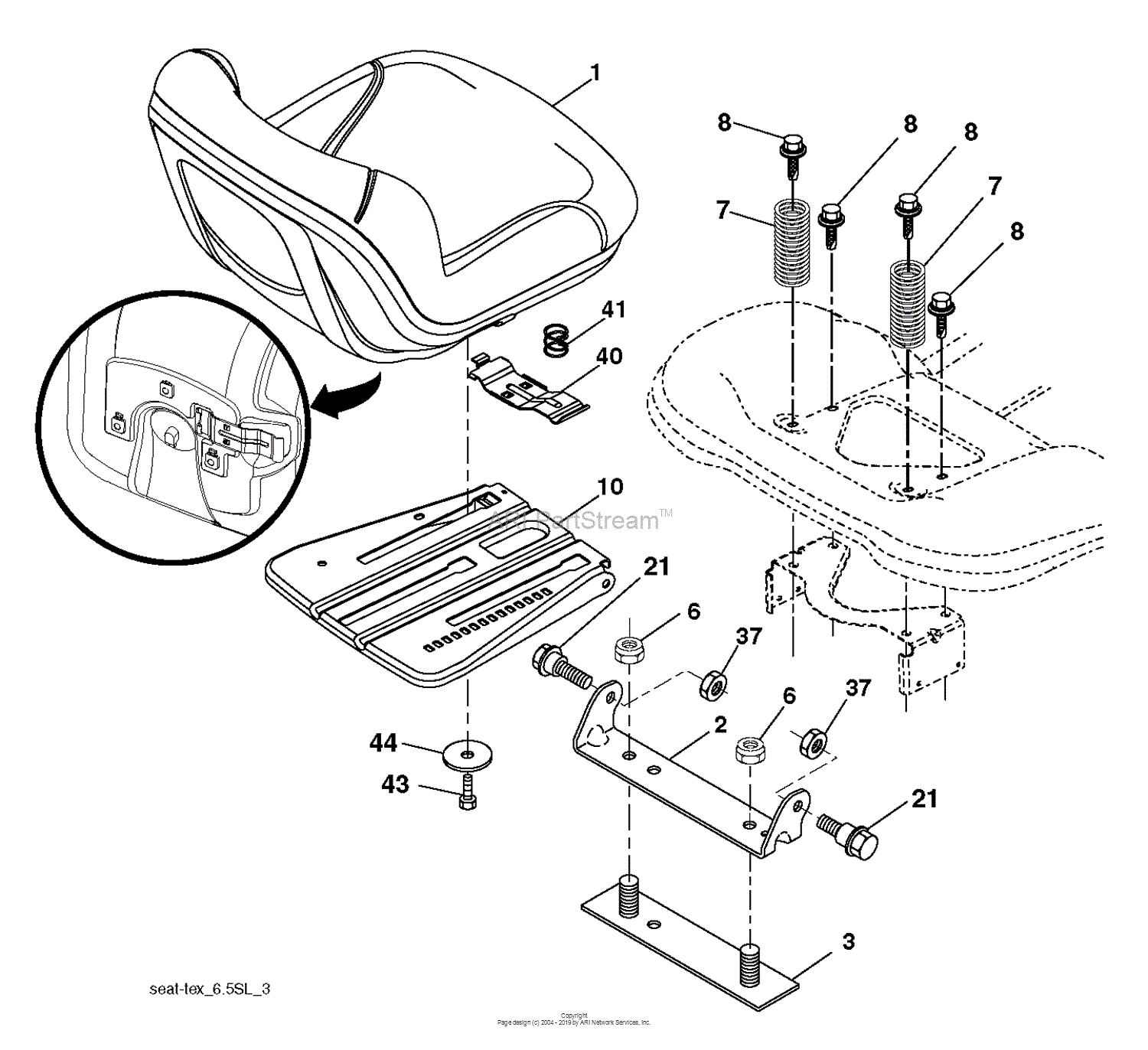 Husqvarna Yth21k46 96045002902 2011 08 Parts Diagram For Seat