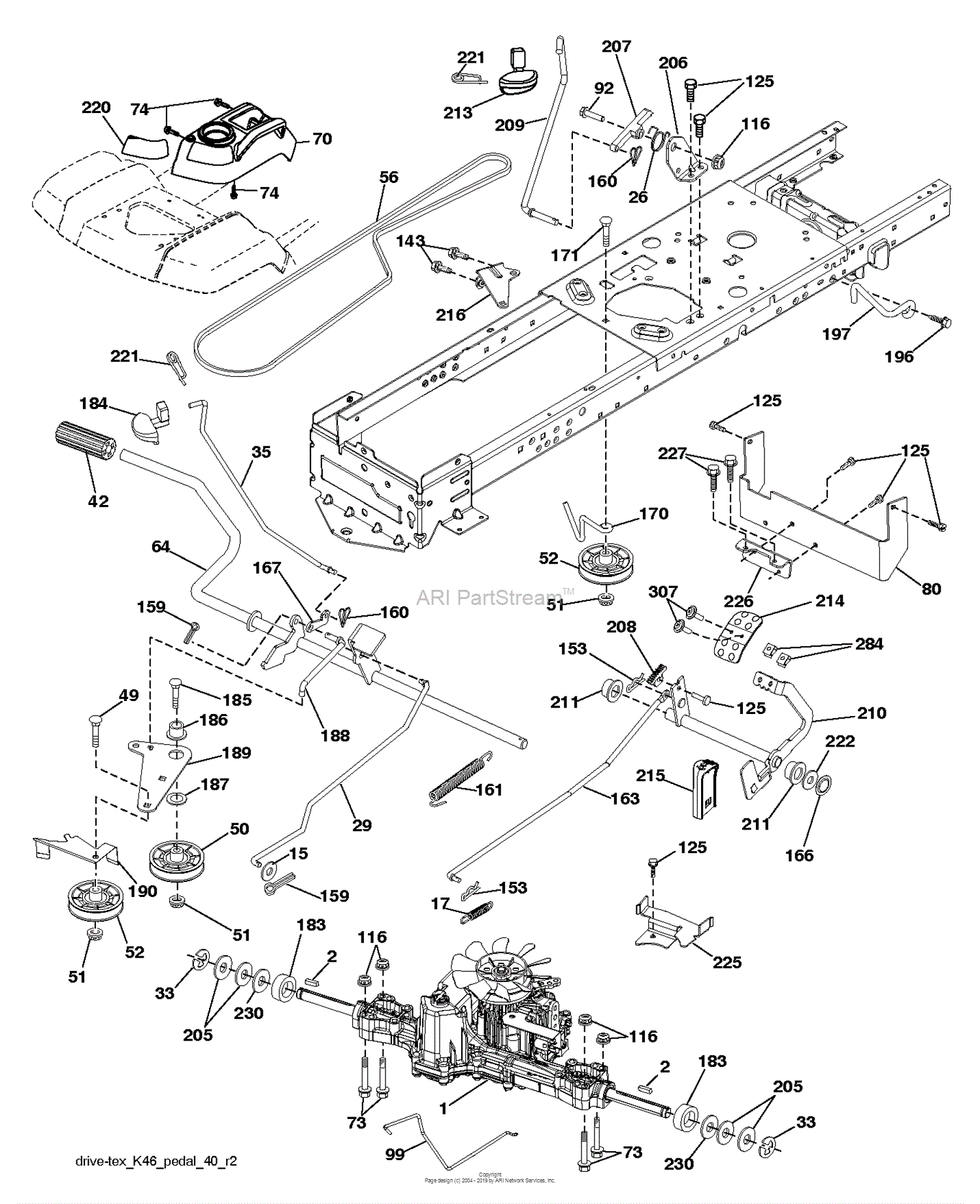 Husqvarna YTH224 TFI - 96041032000 (2013-12) Parts Diagram for DRIVE