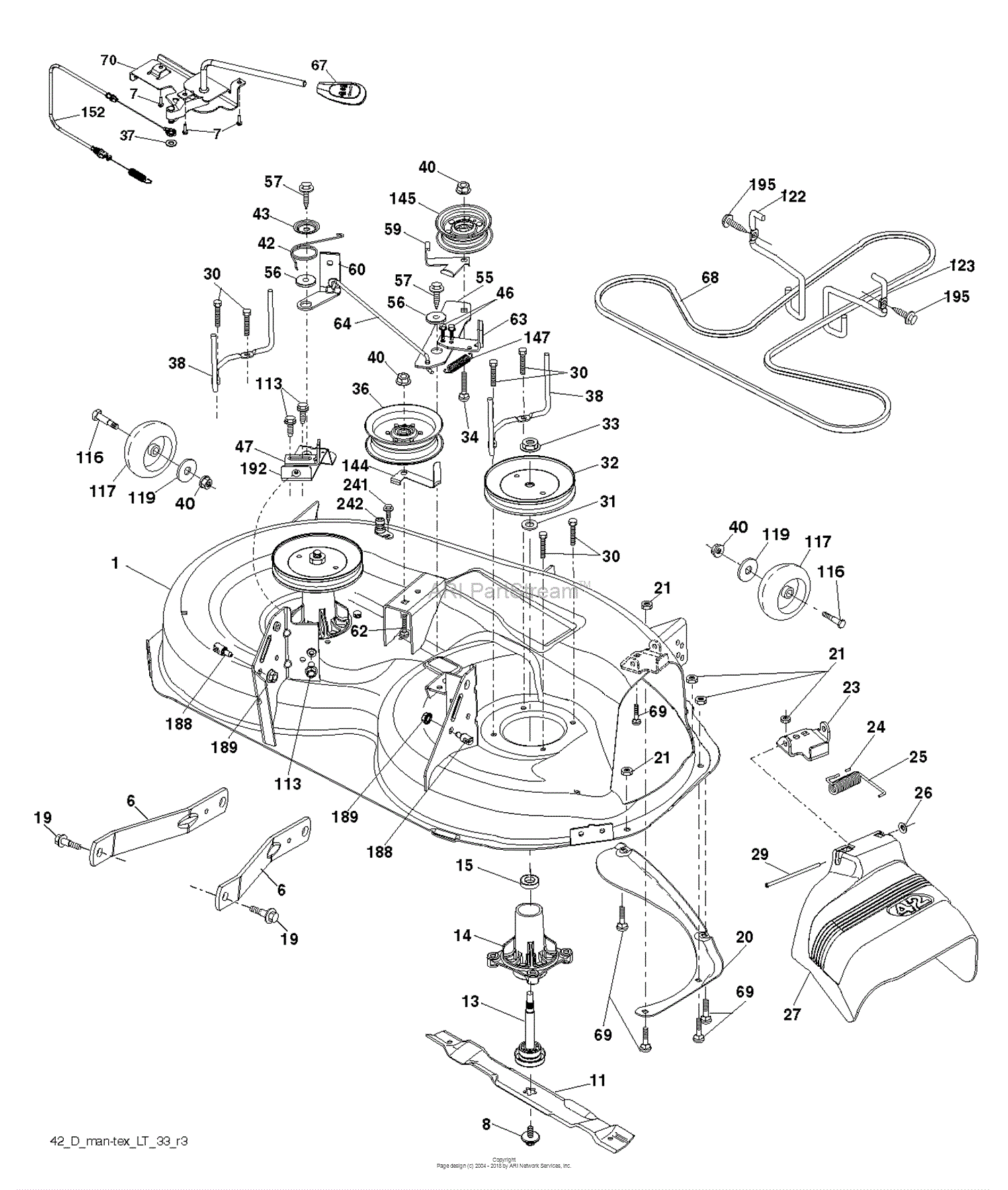 Husqvarna YTH22V42 - 96043010000 (2012-03) Parts Diagram for MOWER DECK ...