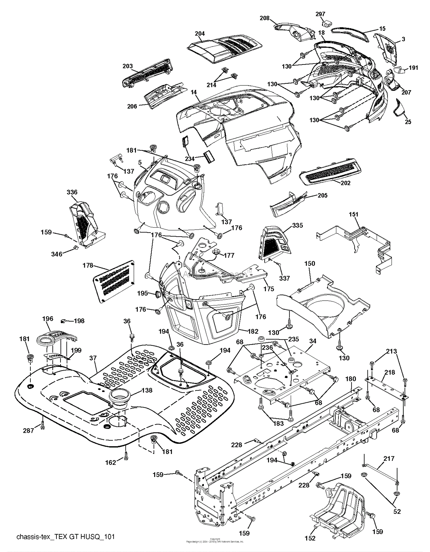 Husqvarna YTH22V42 - 96043010902 (2011-08) Parts Diagram for CHASSIS ...