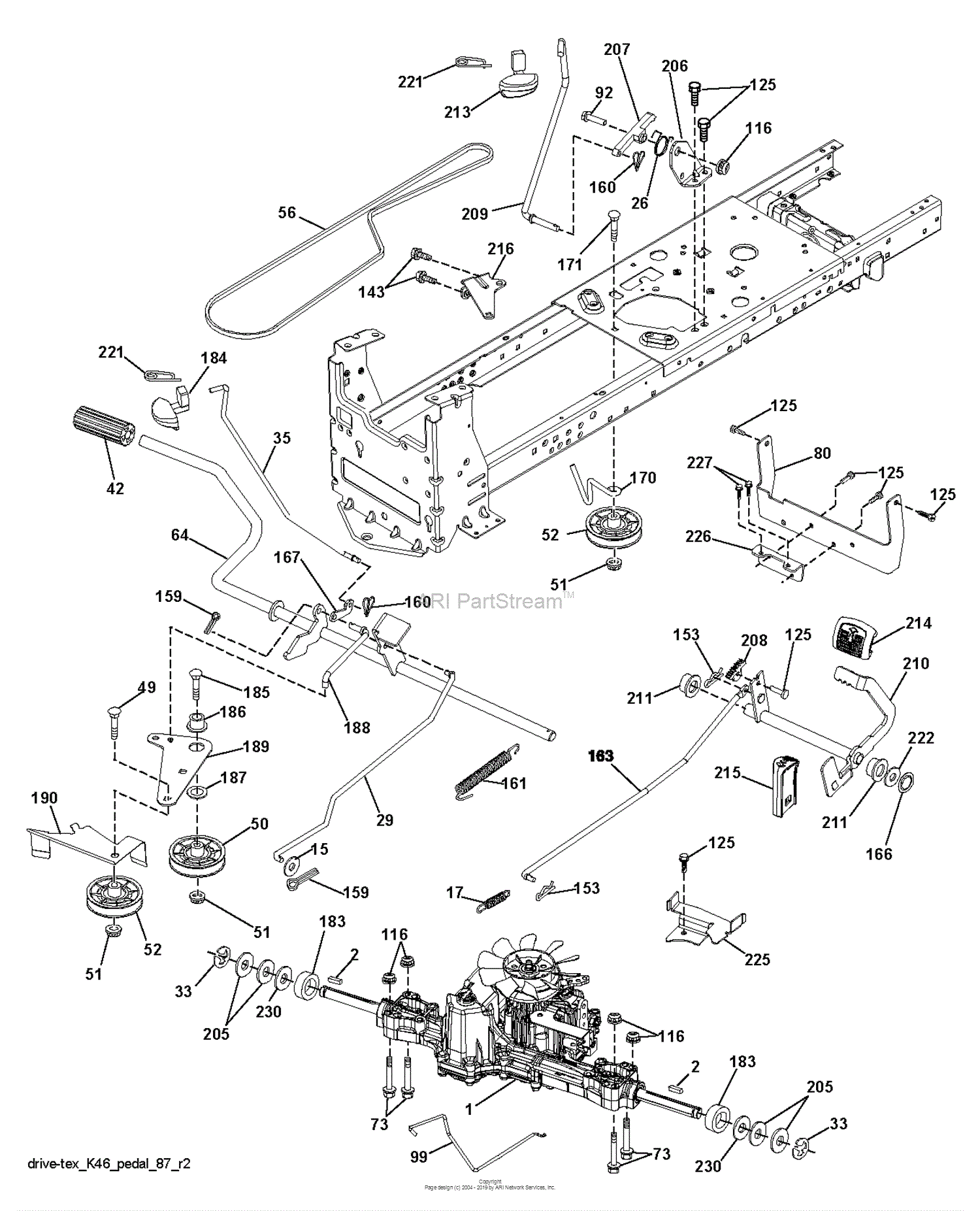 Husqvarna YTH22V42 - 96043017300 (2013-09) Parts Diagram for DRIVE