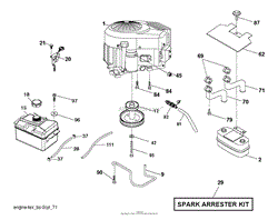 Husqvarna YTH22V42 - 96043017300 (2013-09) Parts Diagram for ENGINE