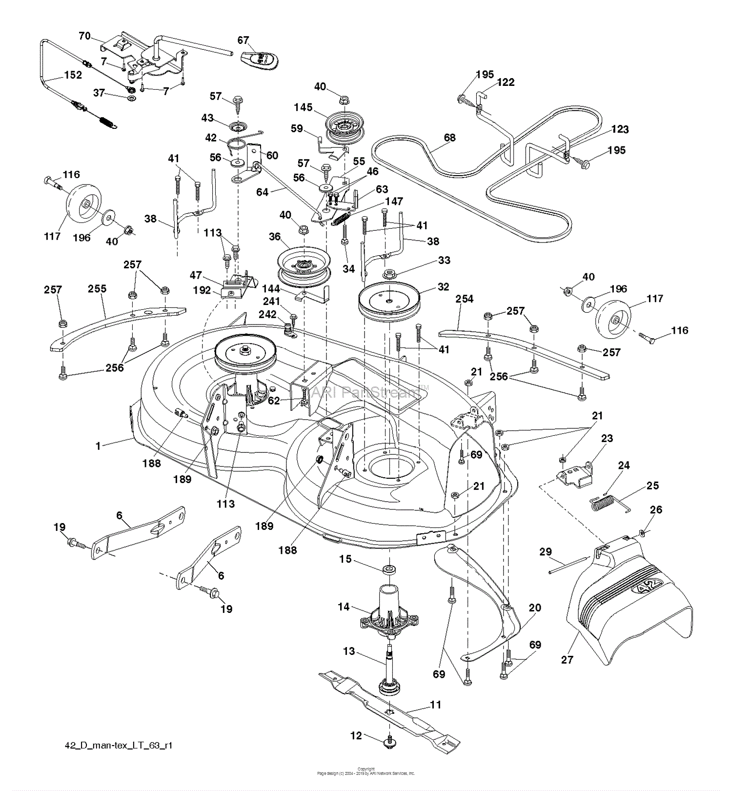 Husqvarna YTH22V42 - 96043021700 (2015-08) Parts Diagram for MOWER DECK ...