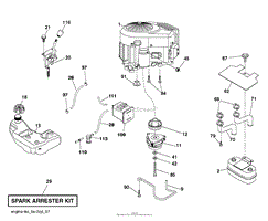 Husqvarna YTH22V42LS - 96043012600 (2010-10) Parts Diagram for ENGINE