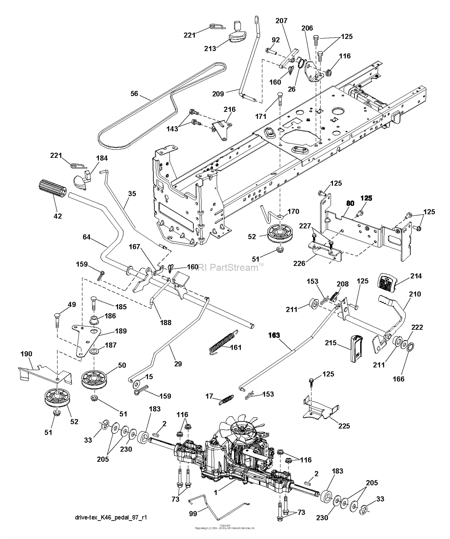 Husqvarna YTH22V46 - 96043016100 (2012-09) Parts Diagram for DRIVE