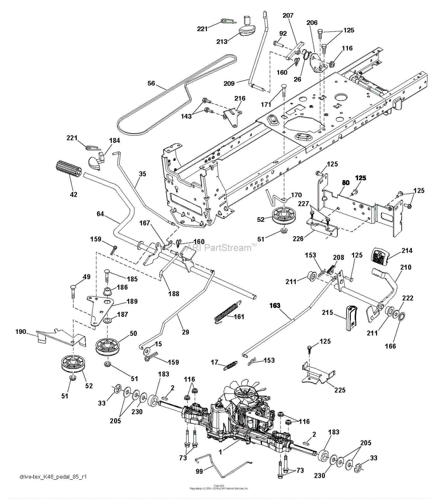 Husqvarna YTH22V46 - 96043016200 (2012-09) Parts Diagram for DRIVE