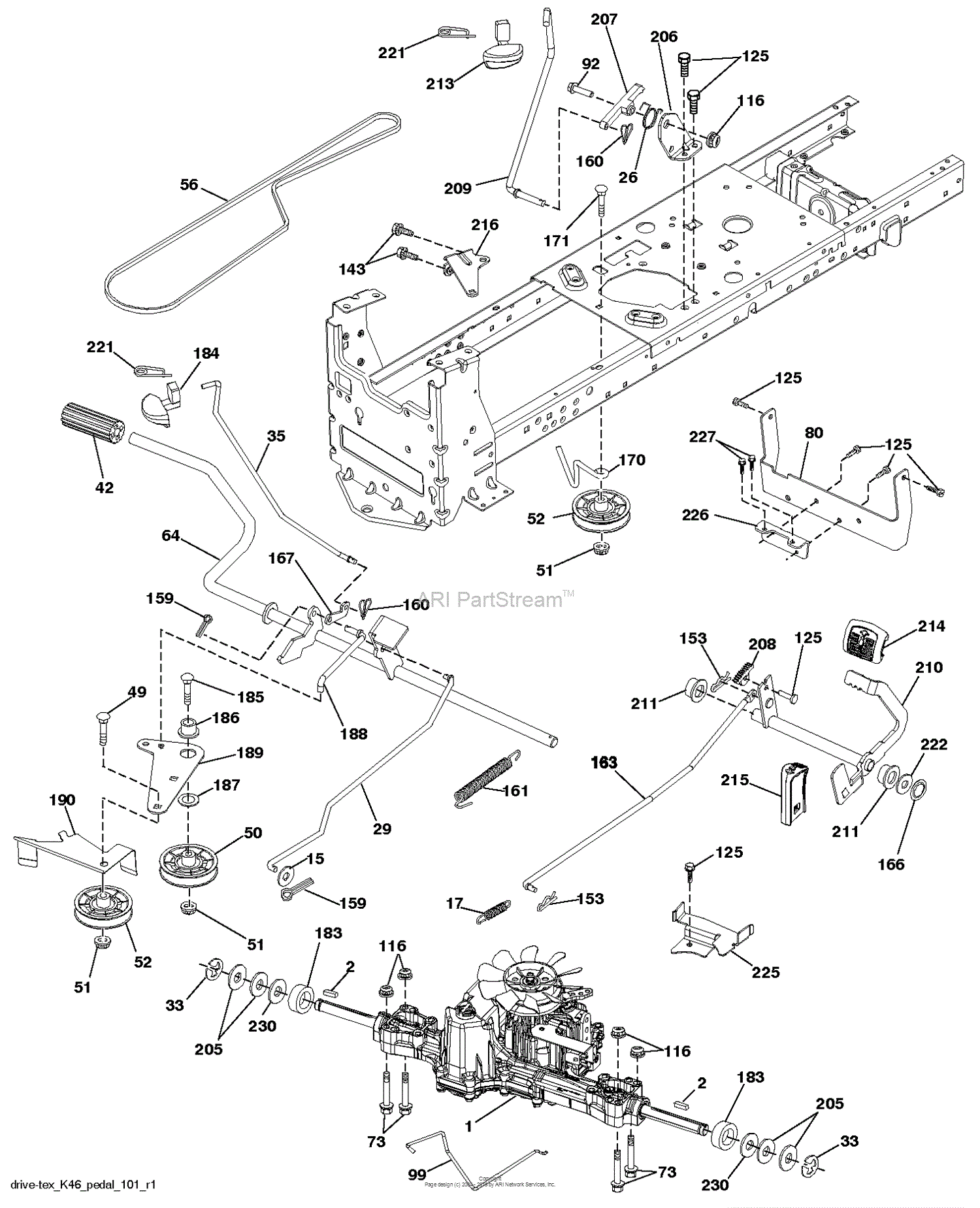 Husqvarna YTH22V46 96043018100 (201309) Parts Diagram for DRIVE