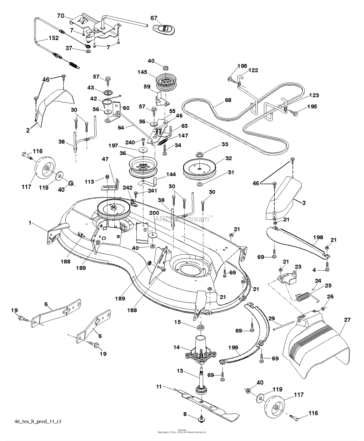 Husqvarna YTH22V46 - 96043018100 (2013-09) Parts Diagram for MOWER DECK ...