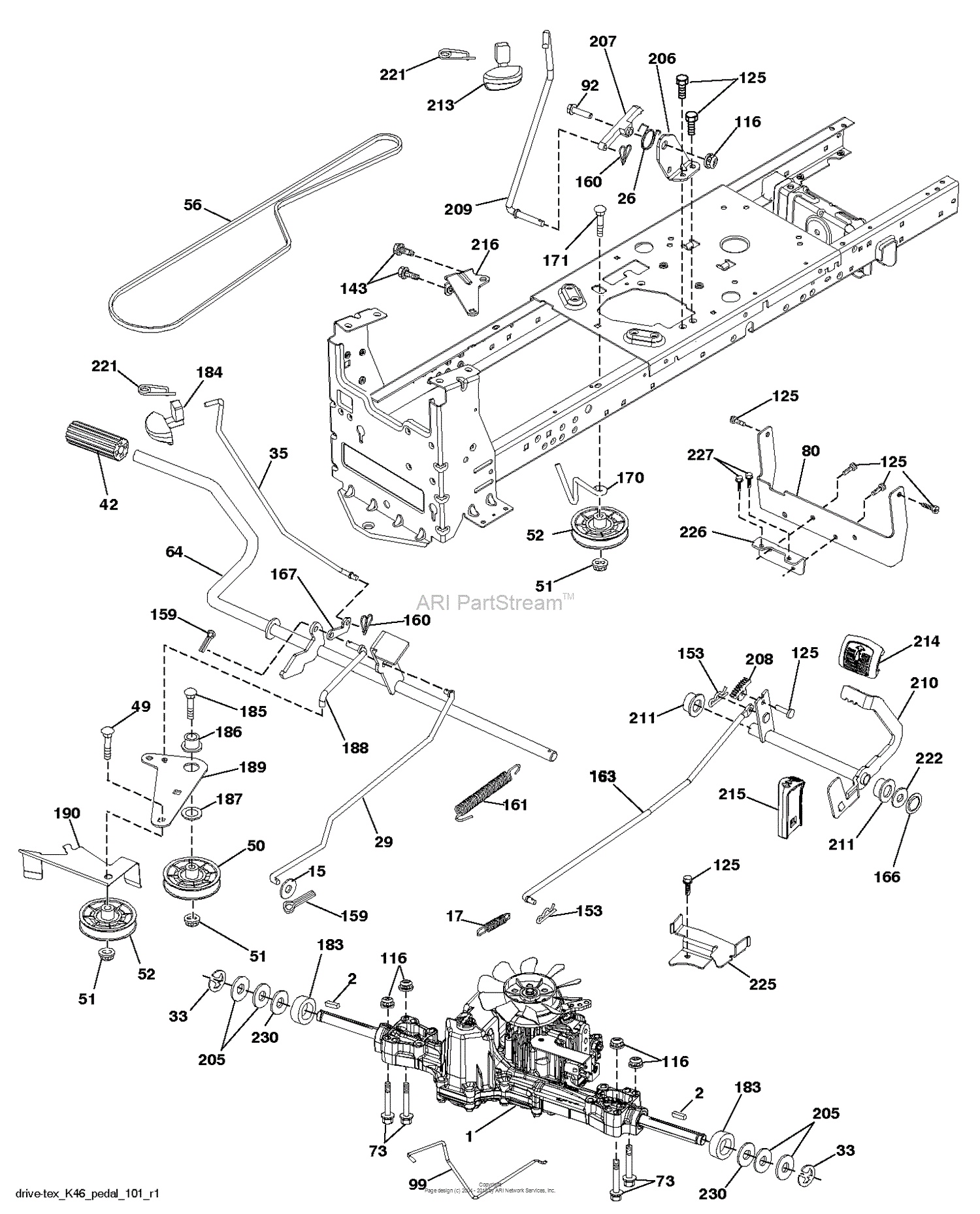 Husqvarna YTH22V46 - 96043018500 (2013-09) Parts Diagram for DRIVE