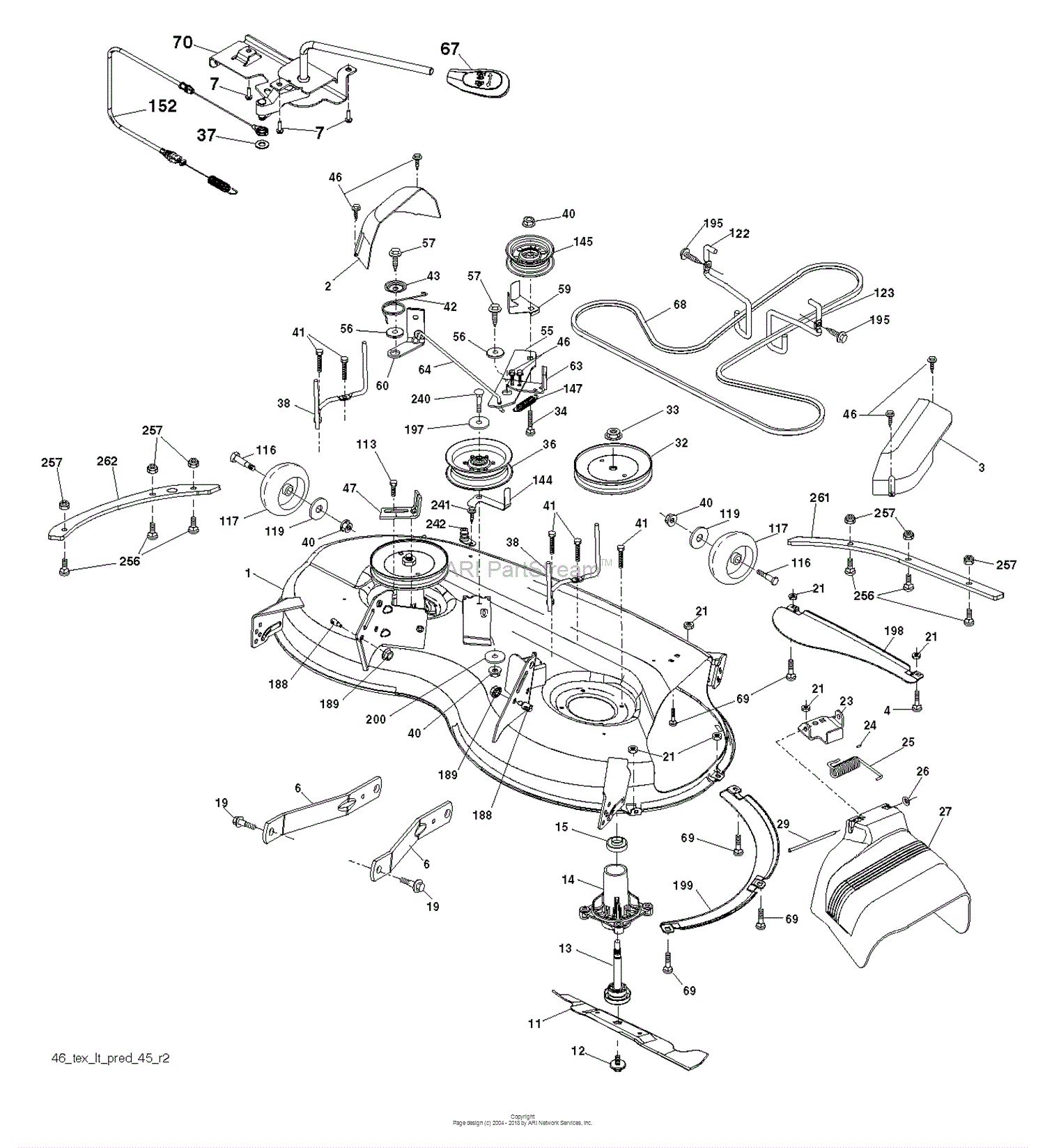 Husqvarna YTH22V46 - 96043021300 (2015-09) Parts Diagram for MOWER DECK ...