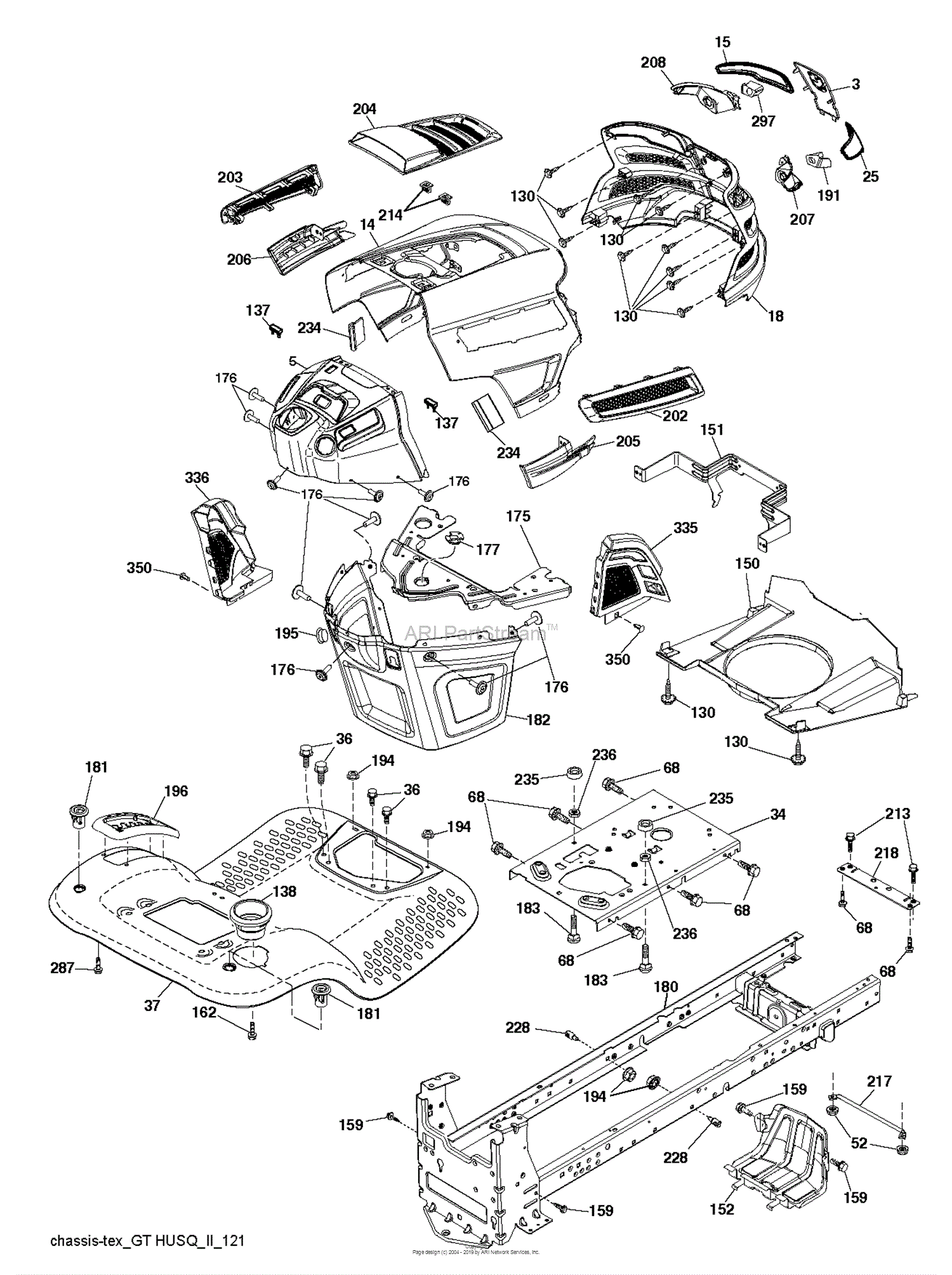 Husqvarna YTH22V46 96045004100 (201209) Parts Diagram for CHASSIS