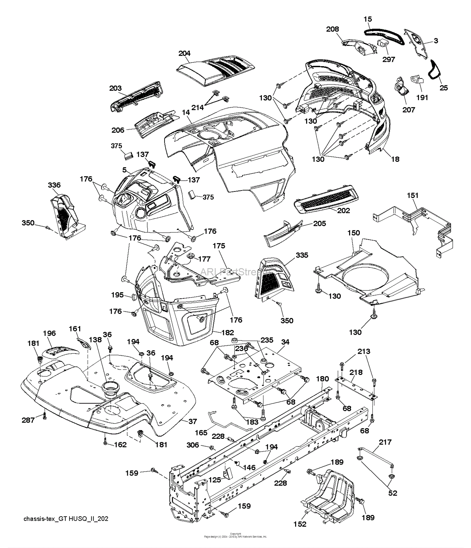 Husqvarna YTH22V46 96045006200 (201706) Parts Diagram for CHASSIS