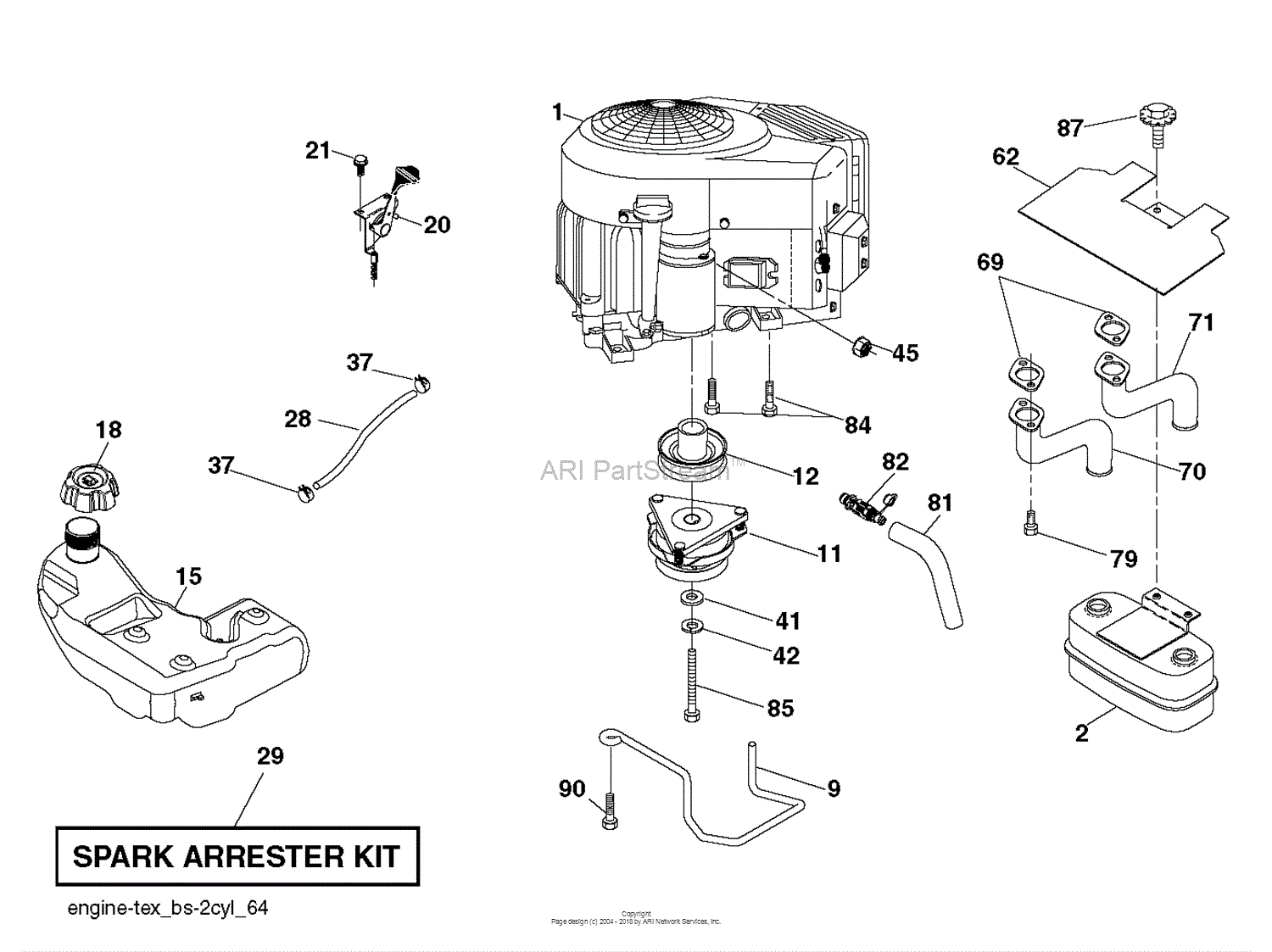 Husqvarna YTH2348 - 240442 (2011-09) Parts Diagram for ENGINE