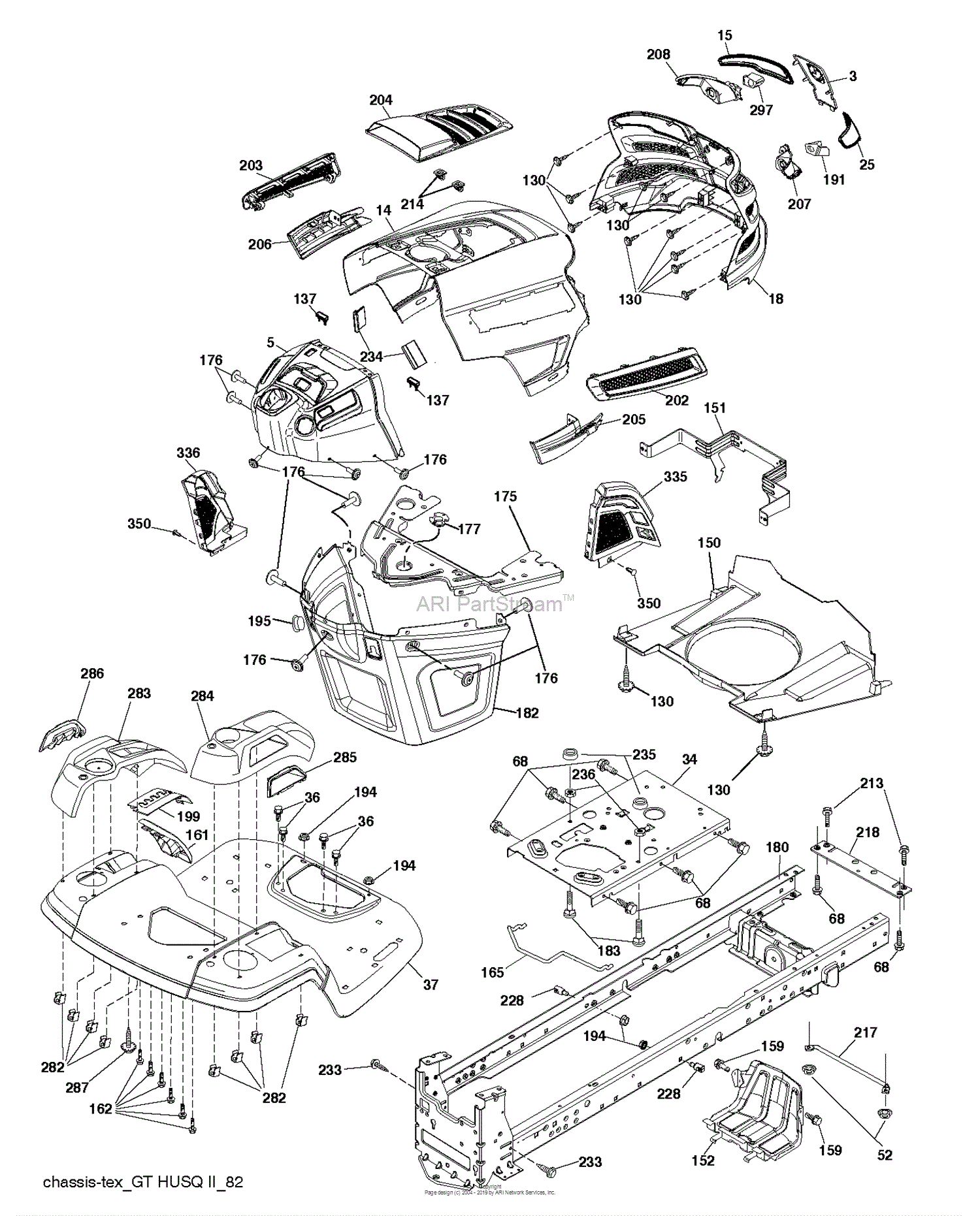 Husqvarna YTH2348 - 240443 (2012-11) Parts Diagram for CHASSIS / FRAME