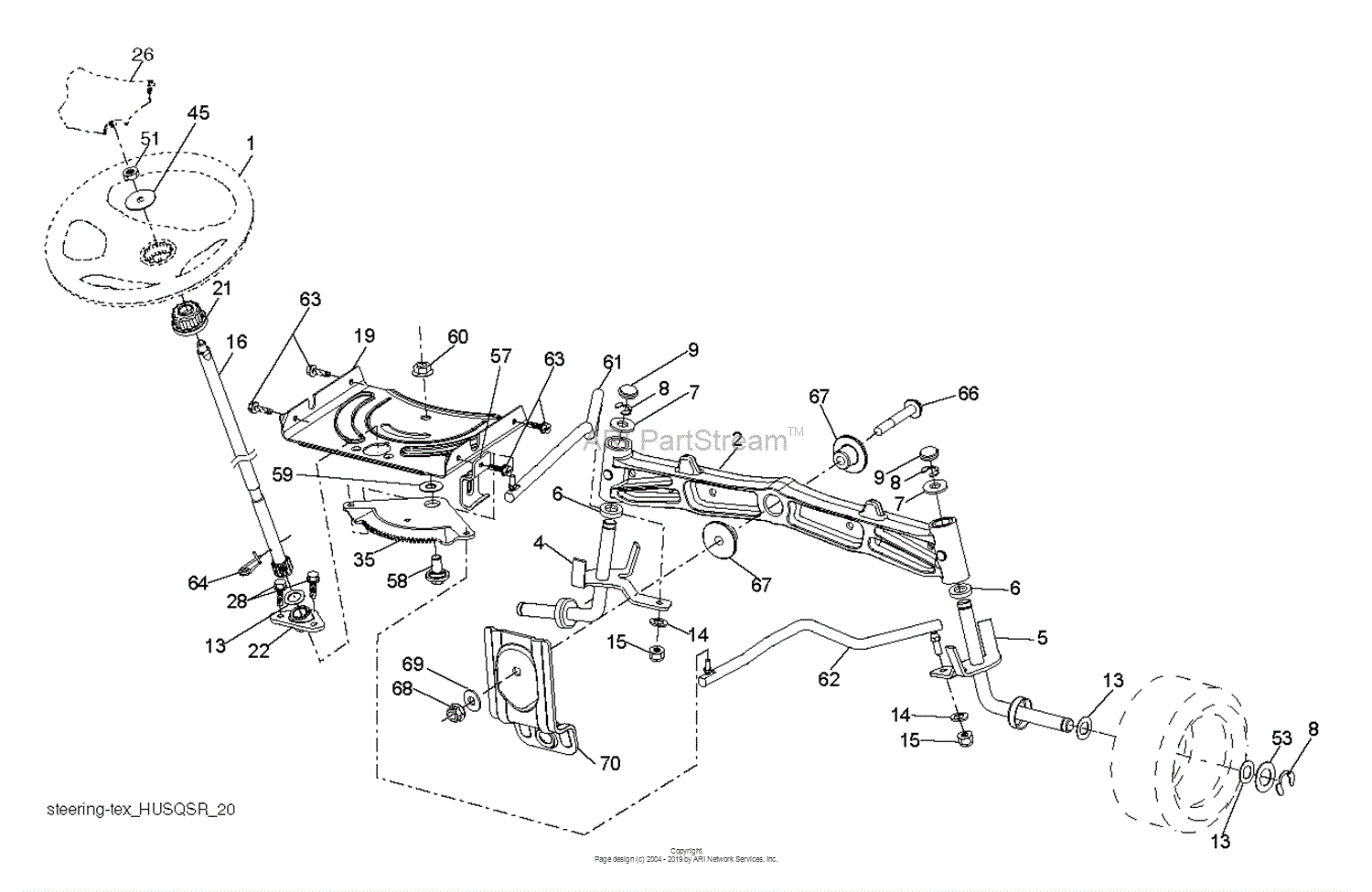 Husqvarna Yth2348 289570 2012 02 Parts Diagram For Steering