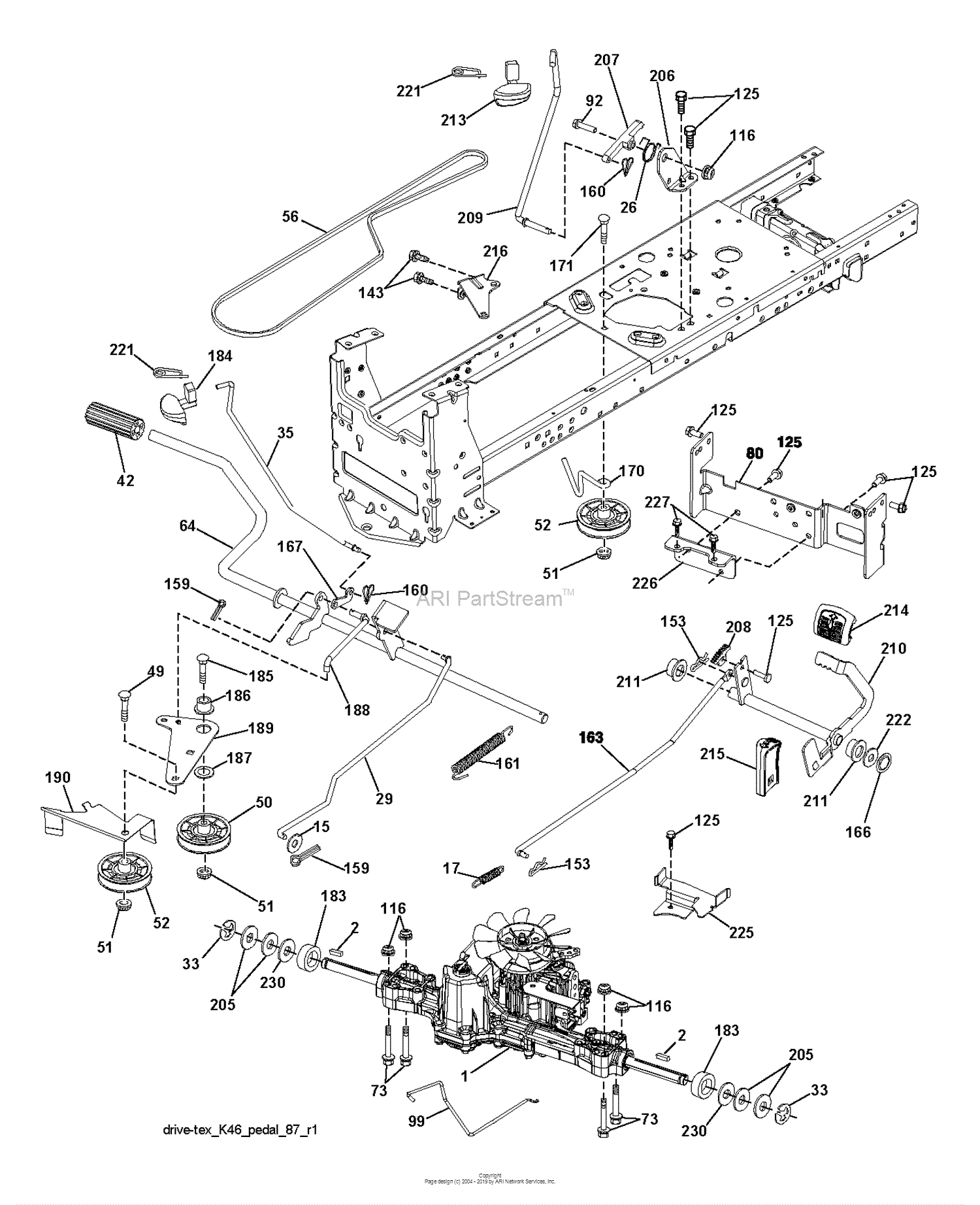 Husqvarna YTH23V42 - 96043014601 (2013-01) Parts Diagram for DRIVE