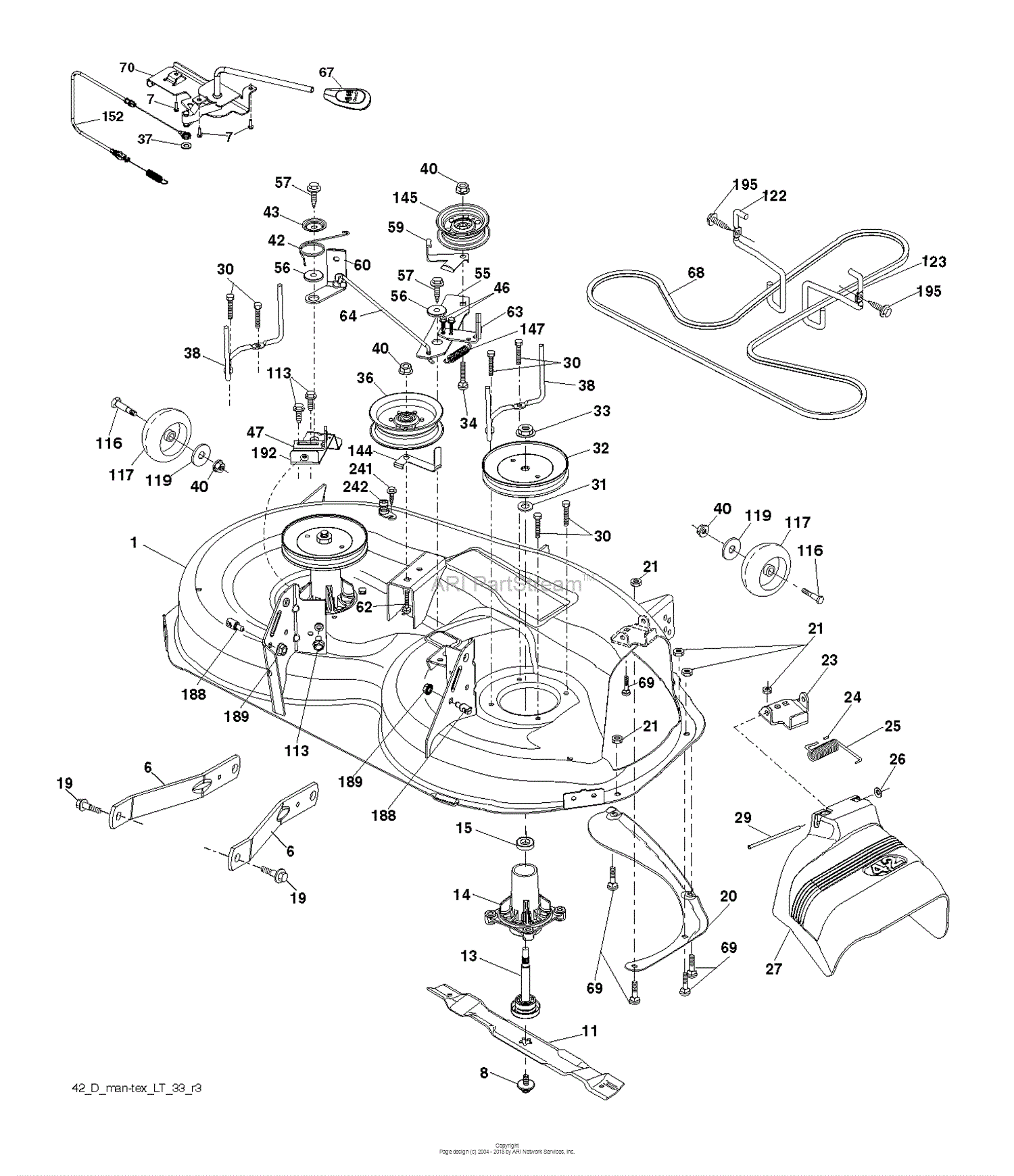 Husqvarna YTH23V42 - 96043014601 (2013-01) Parts Diagram for MOWER DECK ...