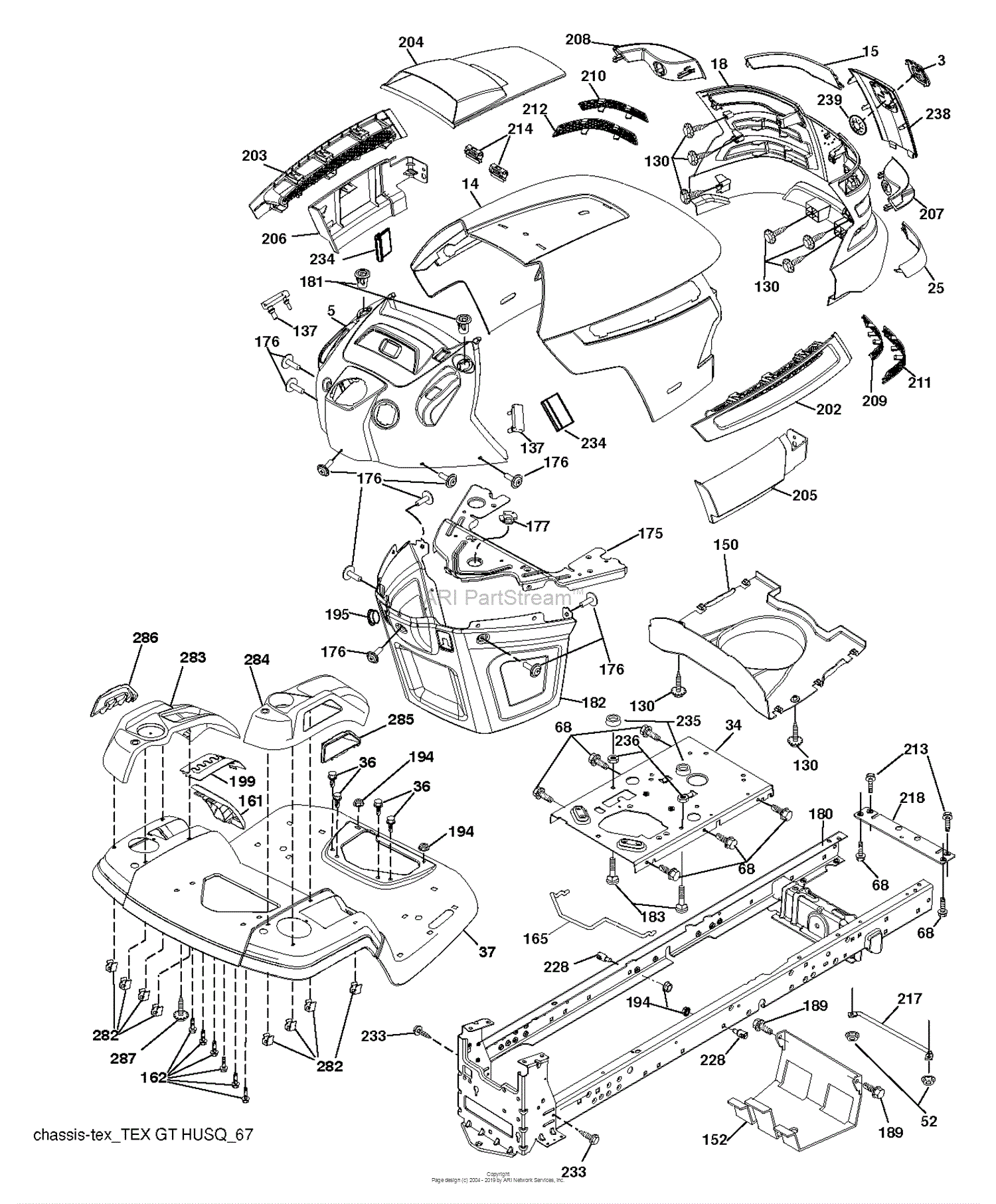 Husqvarna YTH23V48 - 96043009600 (2012-02) Parts Diagram for CHASSIS ...