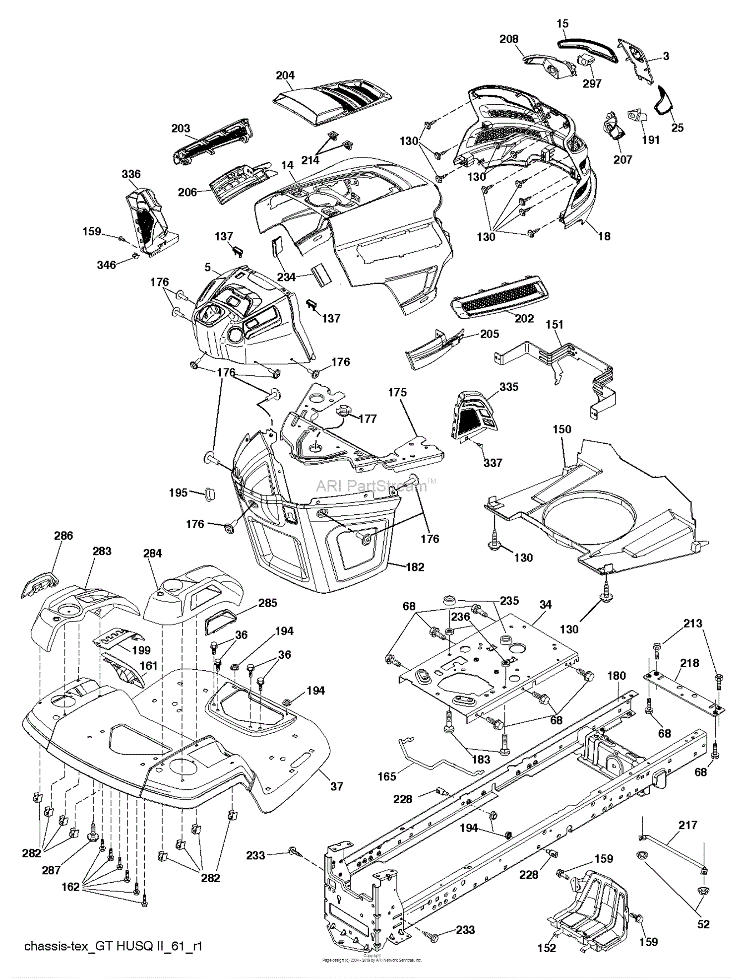 Husqvarna YTH24K48 - 96043014000 (2011-09) Parts Diagram for CHASSIS ...