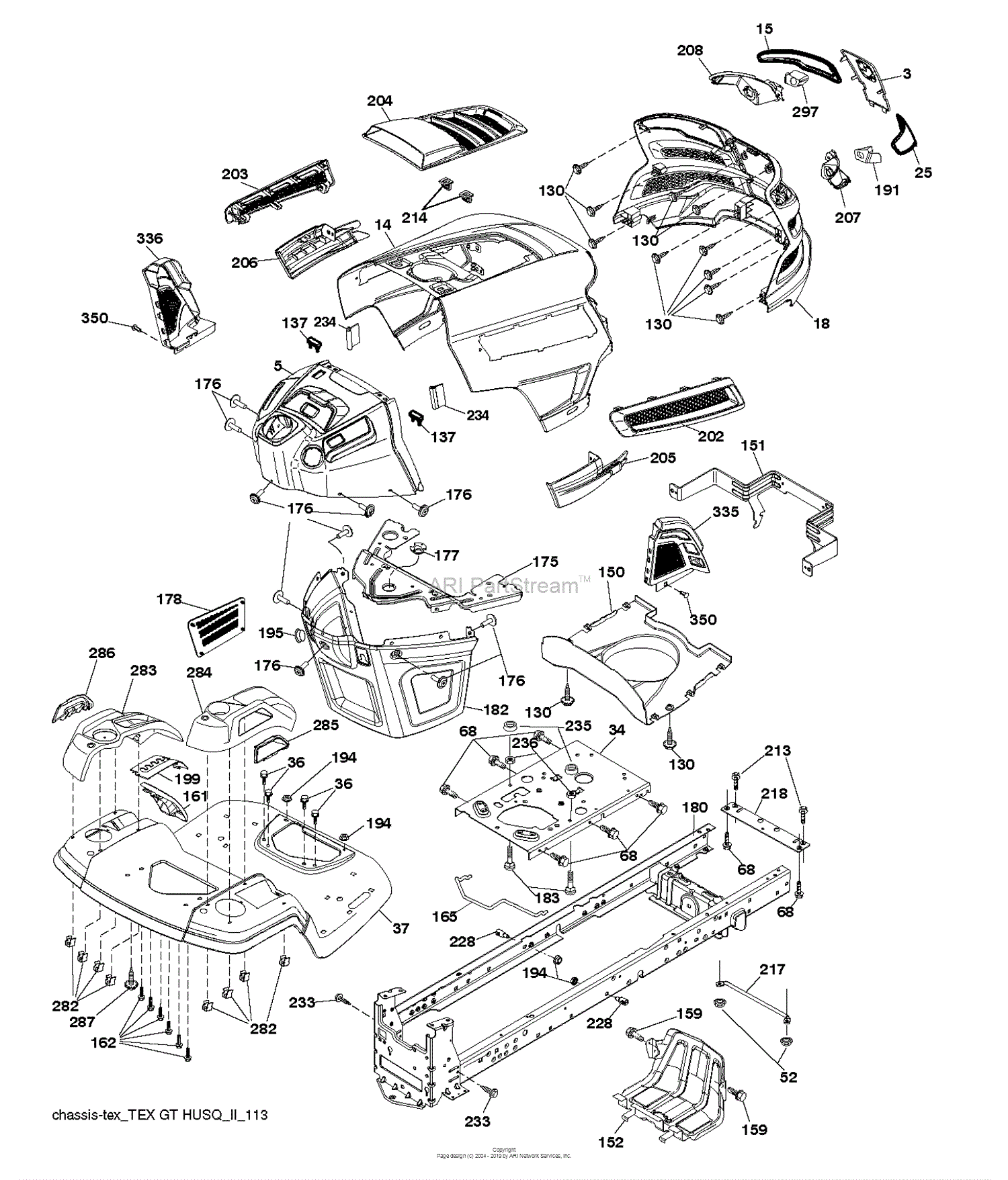 Husqvarna YTH24K48 96043014101 (201210) Parts Diagram for CHASSIS