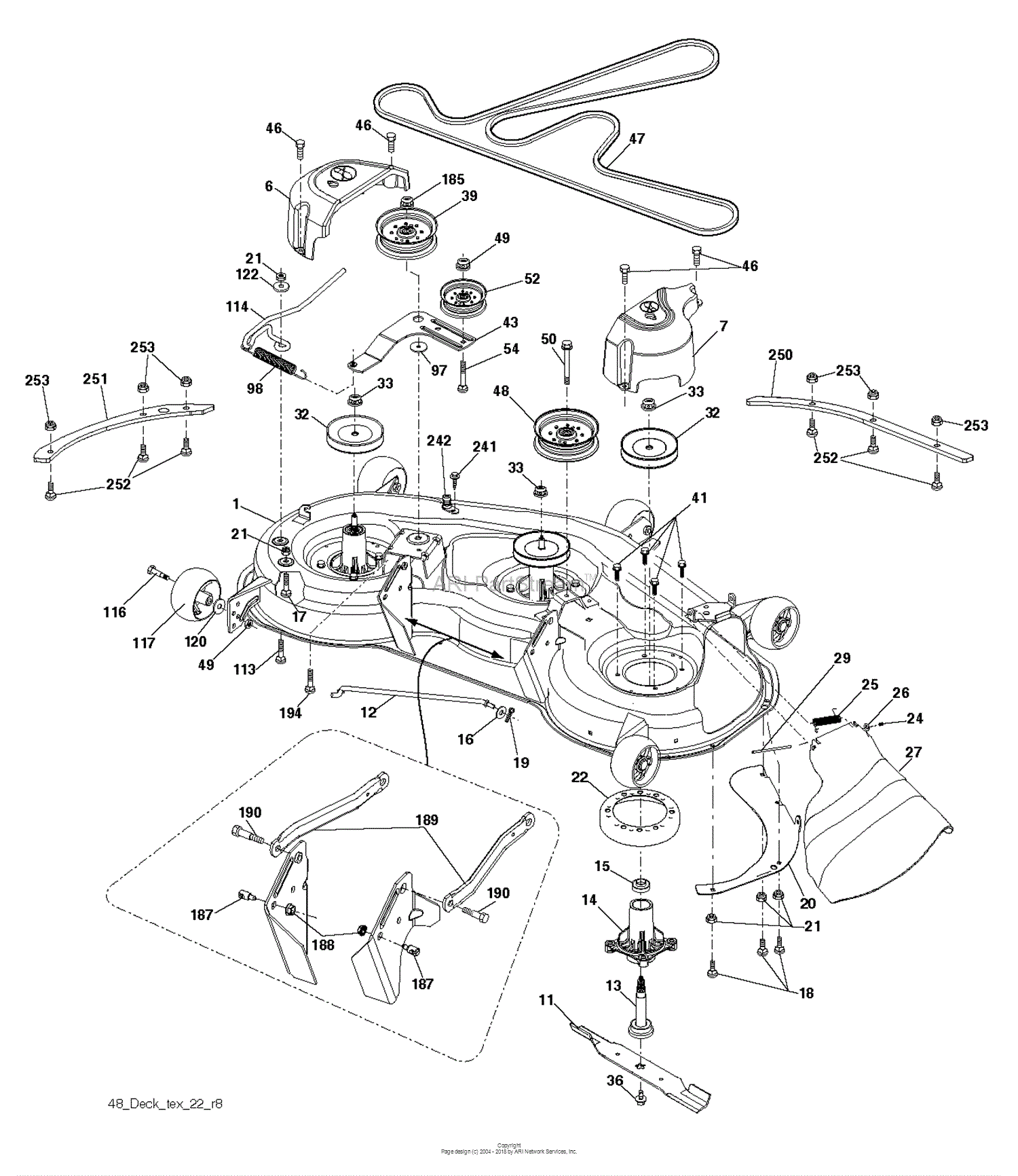 Husqvarna YTH24K48 - 96043027800 (2017-11) Parts Diagram for MOWER DECK ...