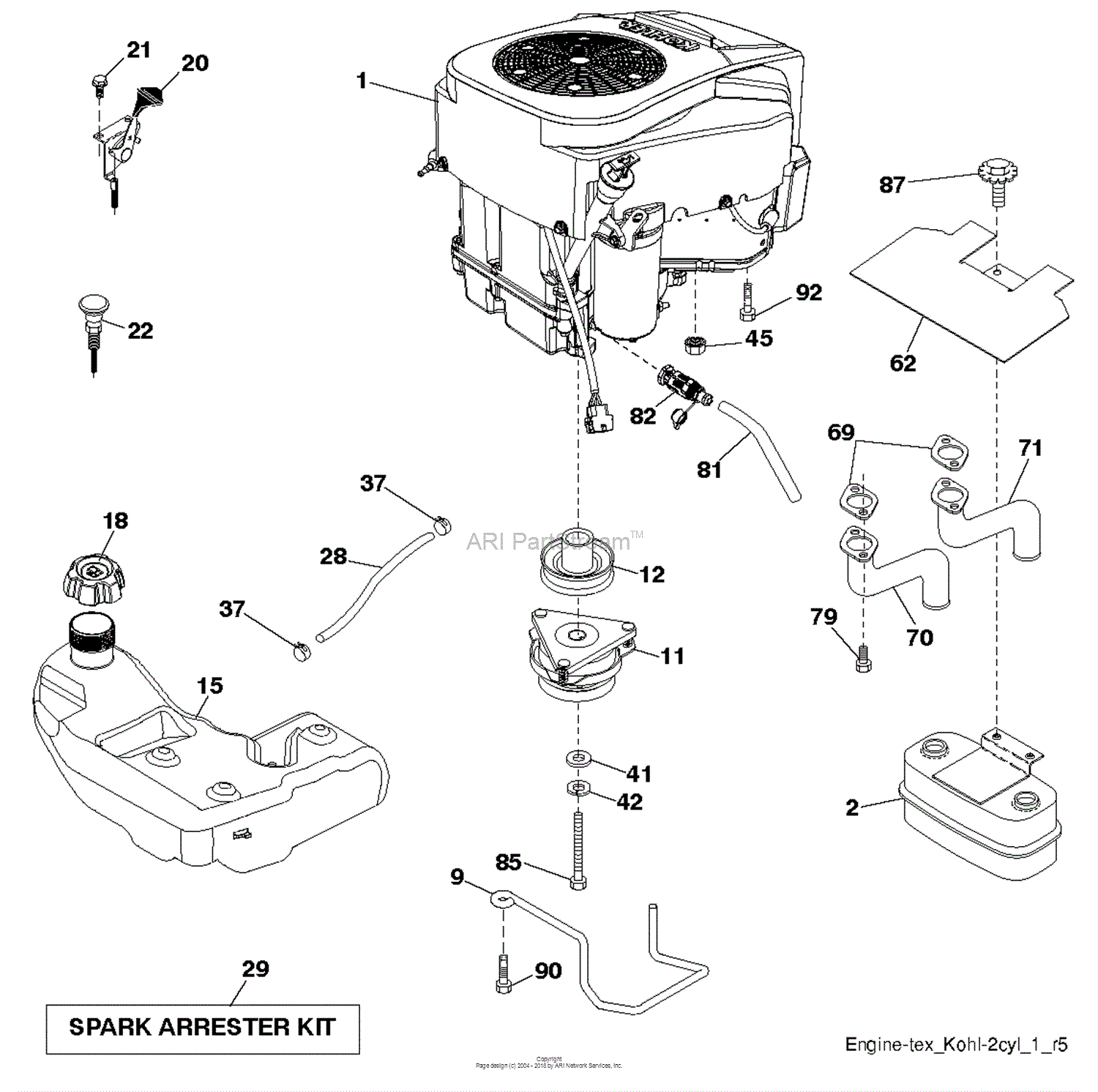 Husqvarna YTH24K48 - 96045003501 (2012-11) Parts Diagram ... kawasaki engine parts diagrams 