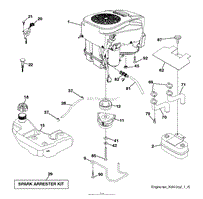 Husqvarna YTH24K54 - 96043013302 (2013-09) Parts Diagram for ENGINE