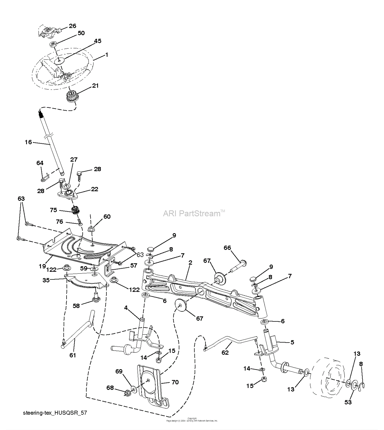 Husqvarna YTH24K54 - 96043027900 (2017-11) Parts Diagram for STEERING