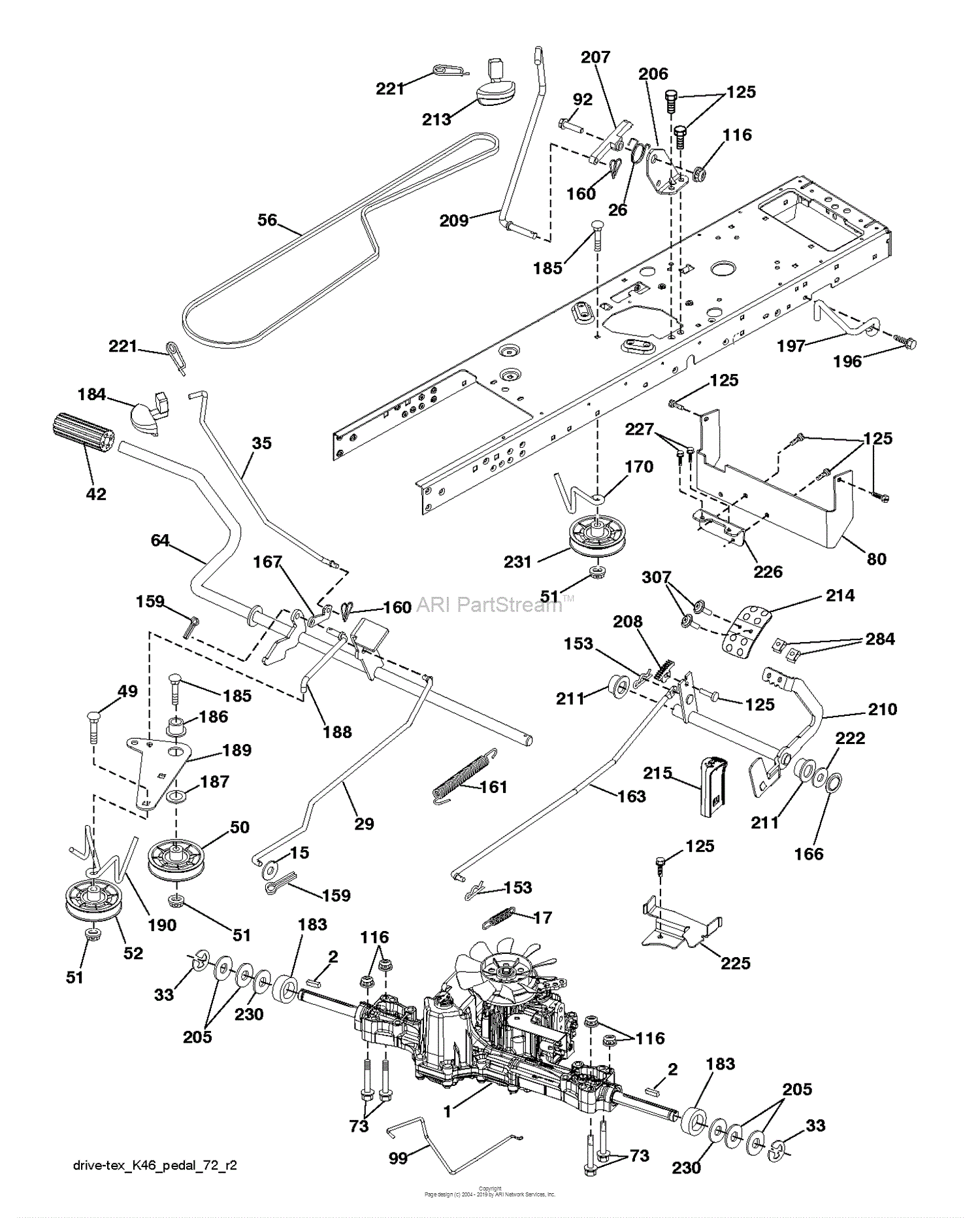 Husqvarna YTH24V42LS - 96043011500 (2010-11) Parts Diagram for DRIVE