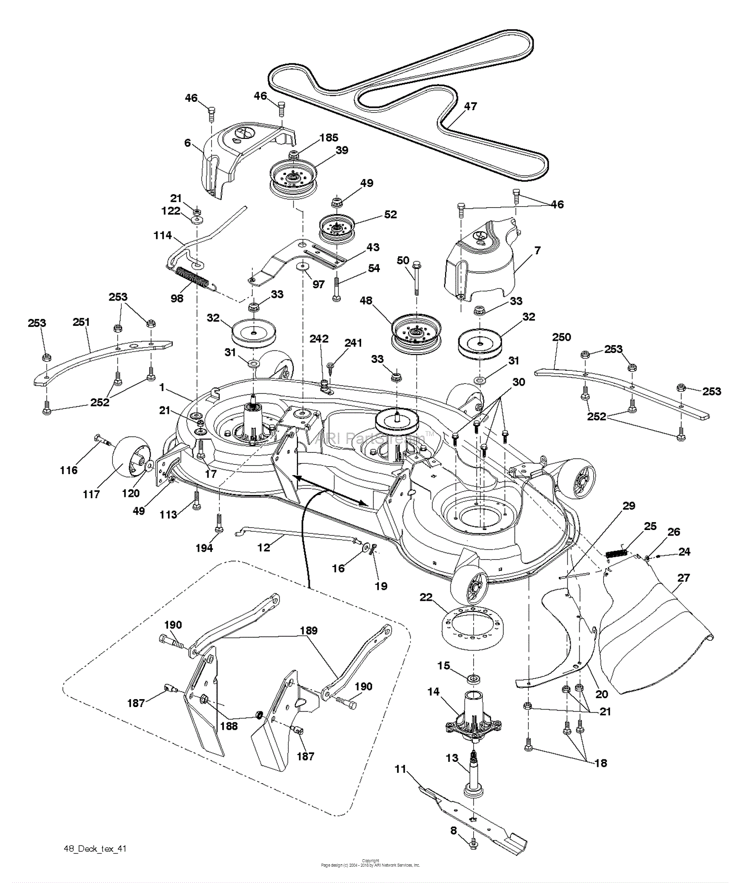 Husqvarna YTH24V48 - 96043018000 (2013-12) Parts Diagram for MOWER DECK ...